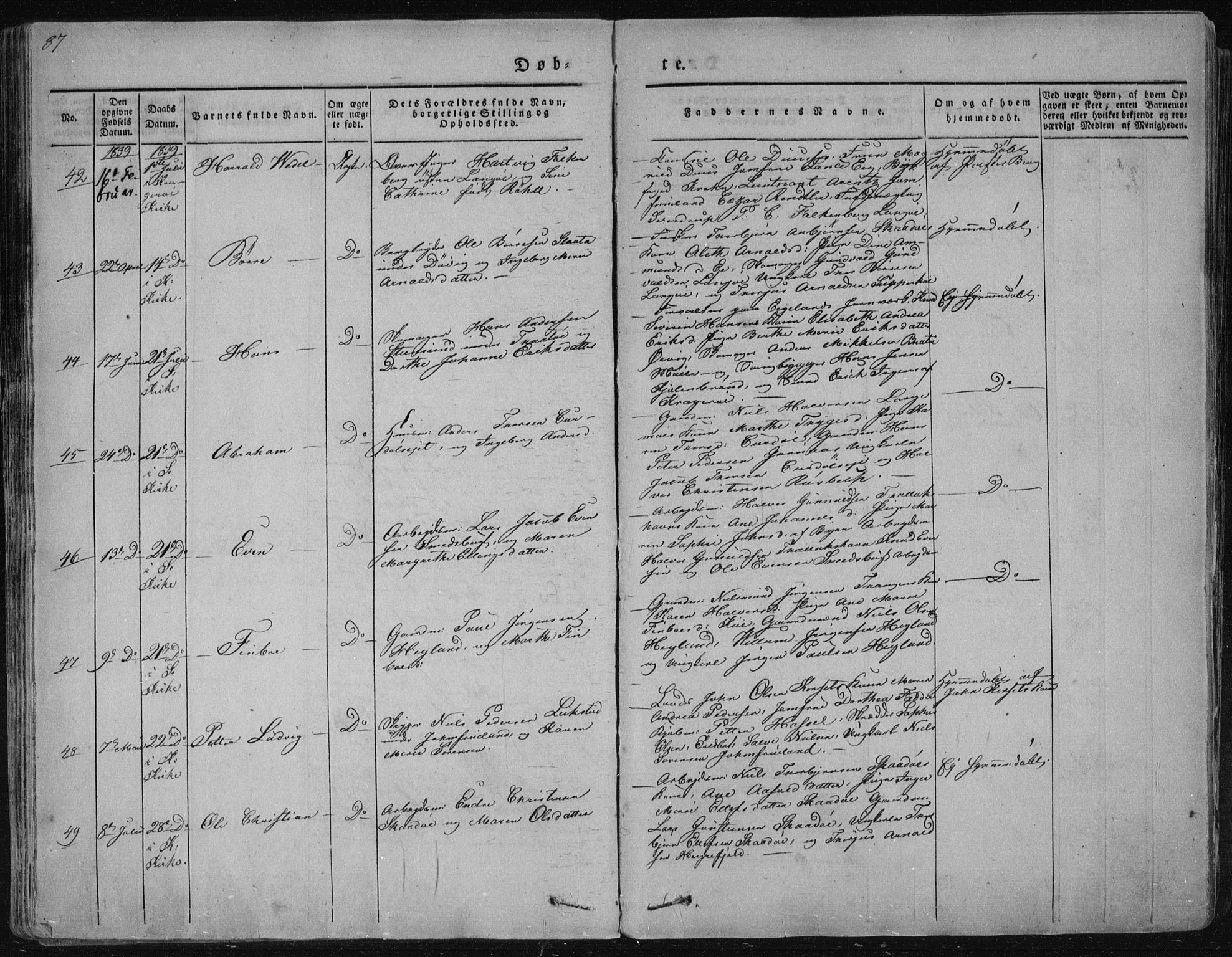 Sannidal kirkebøker, SAKO/A-296/F/Fa/L0006: Parish register (official) no. 6, 1831-1847, p. 87