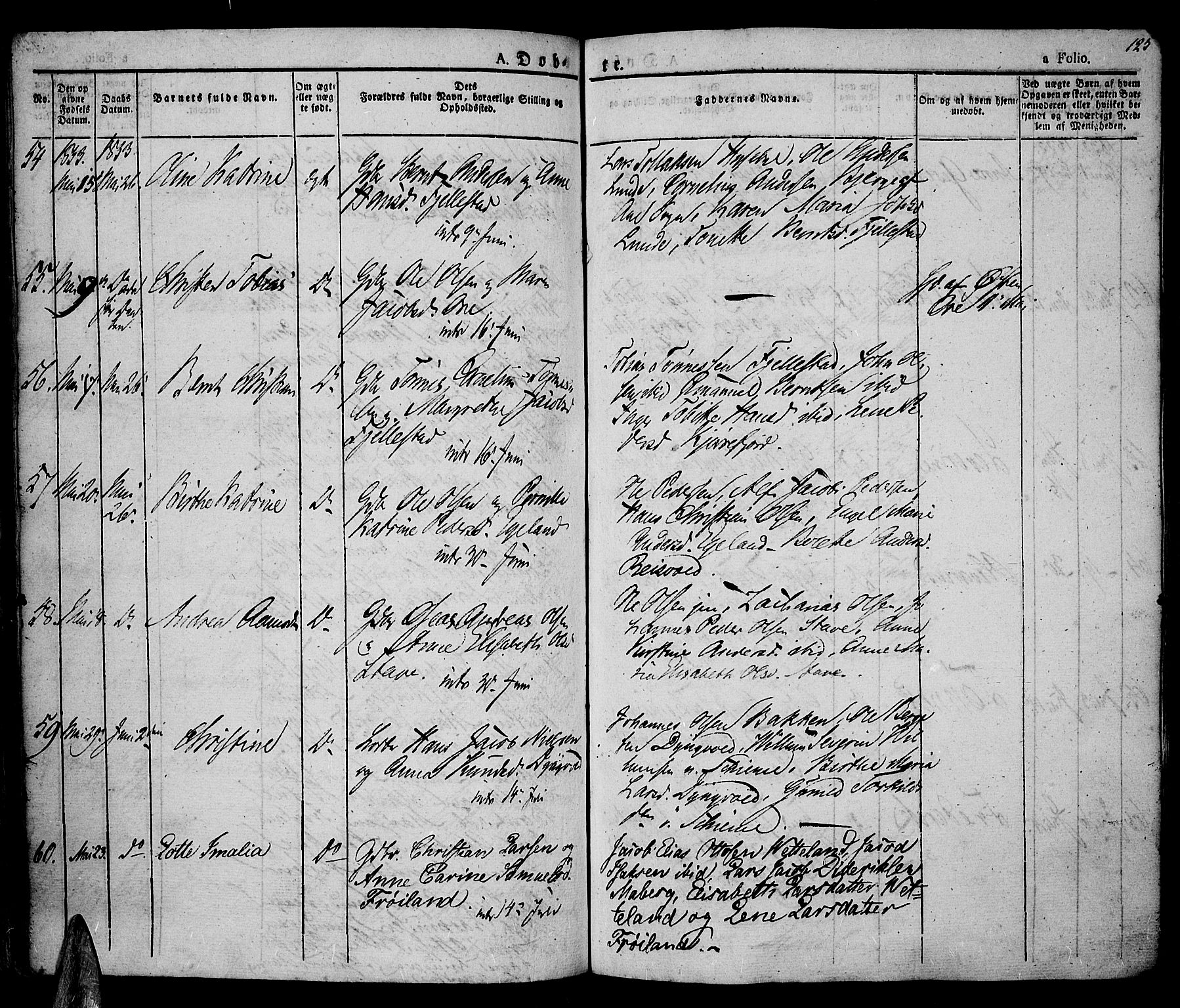 Lista sokneprestkontor, SAK/1111-0027/F/Fa/L0008: Parish register (official) no. A 8, 1823-1835, p. 125