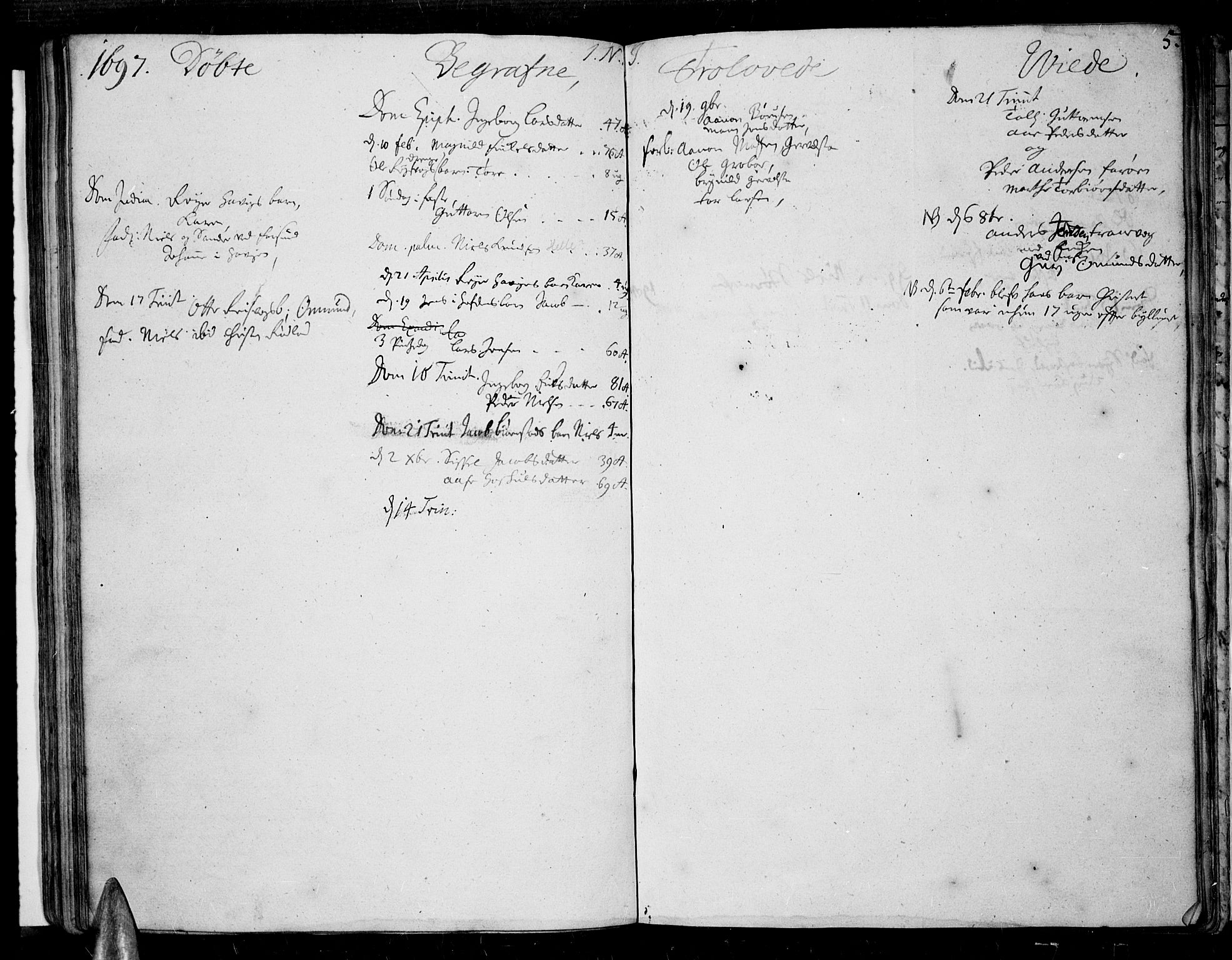 Lista sokneprestkontor, AV/SAK-1111-0027/F/Fa/L0001: Parish register (official) no. A 1 /3, 1693-1714, p. 5