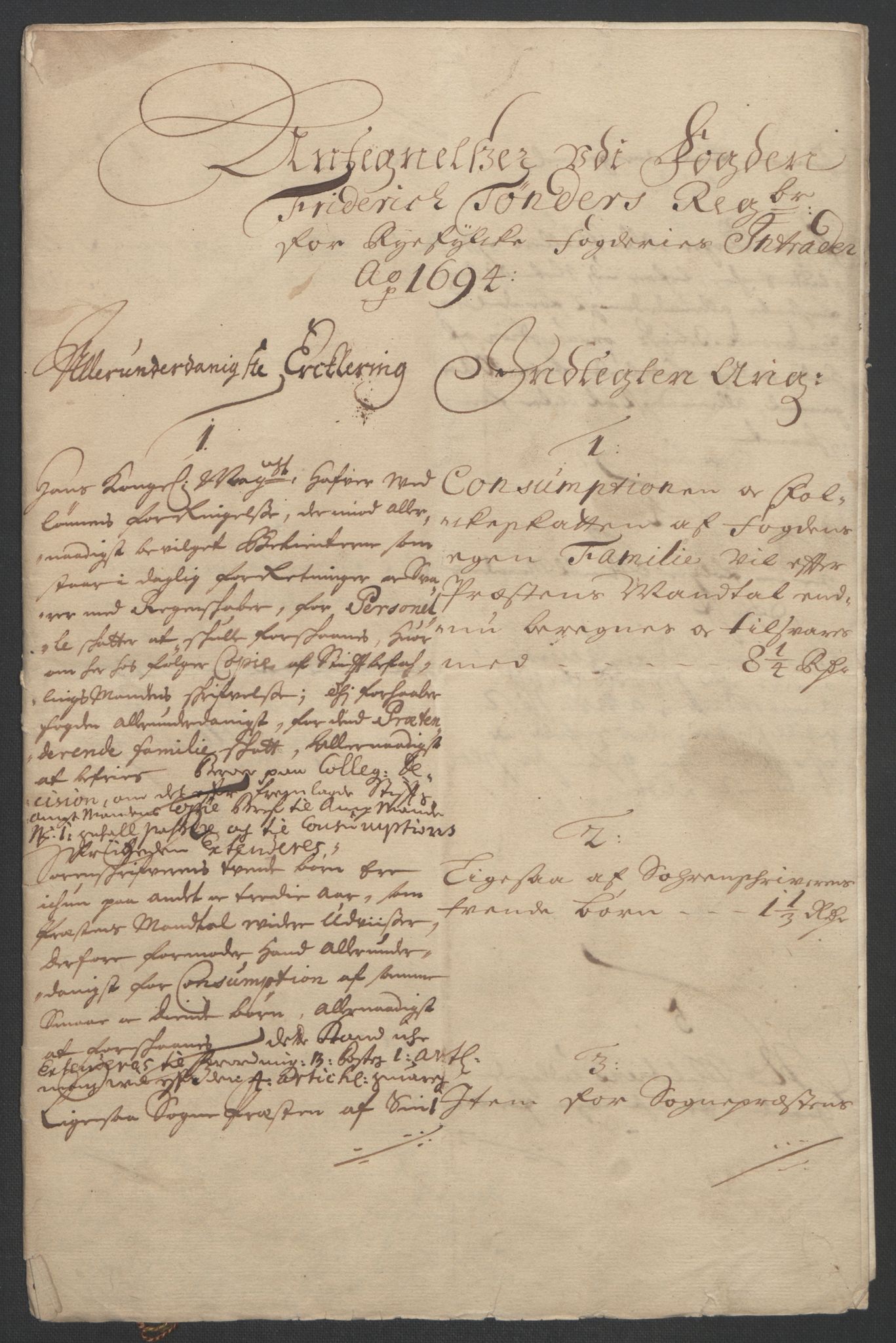Rentekammeret inntil 1814, Reviderte regnskaper, Fogderegnskap, RA/EA-4092/R47/L2857: Fogderegnskap Ryfylke, 1694-1696, p. 78