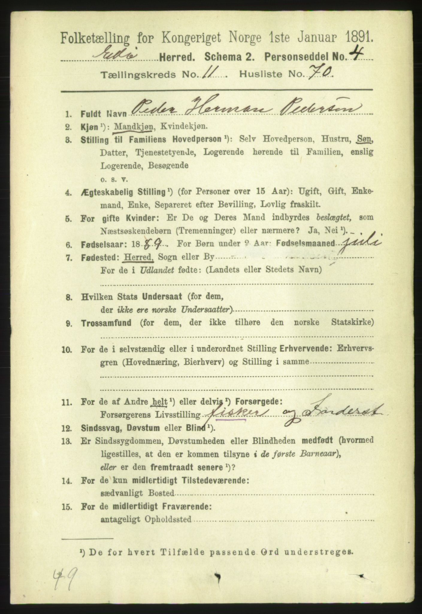 RA, 1891 census for 1573 Edøy, 1891, p. 3330