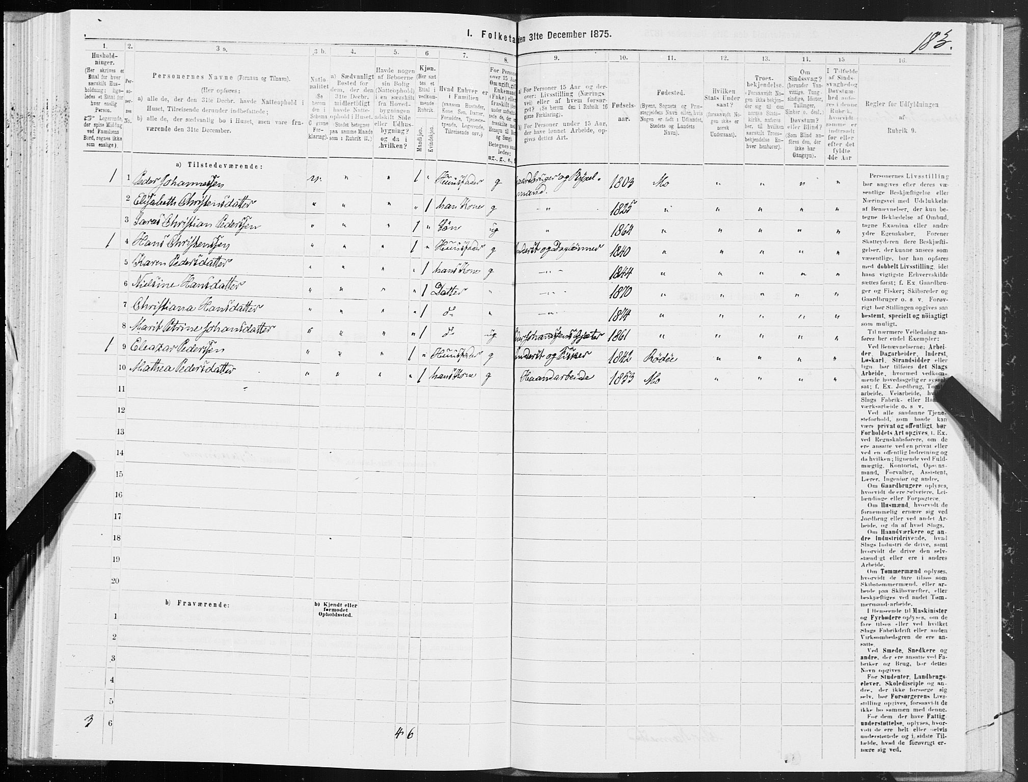 SAT, 1875 census for 1833P Mo, 1875, p. 1183