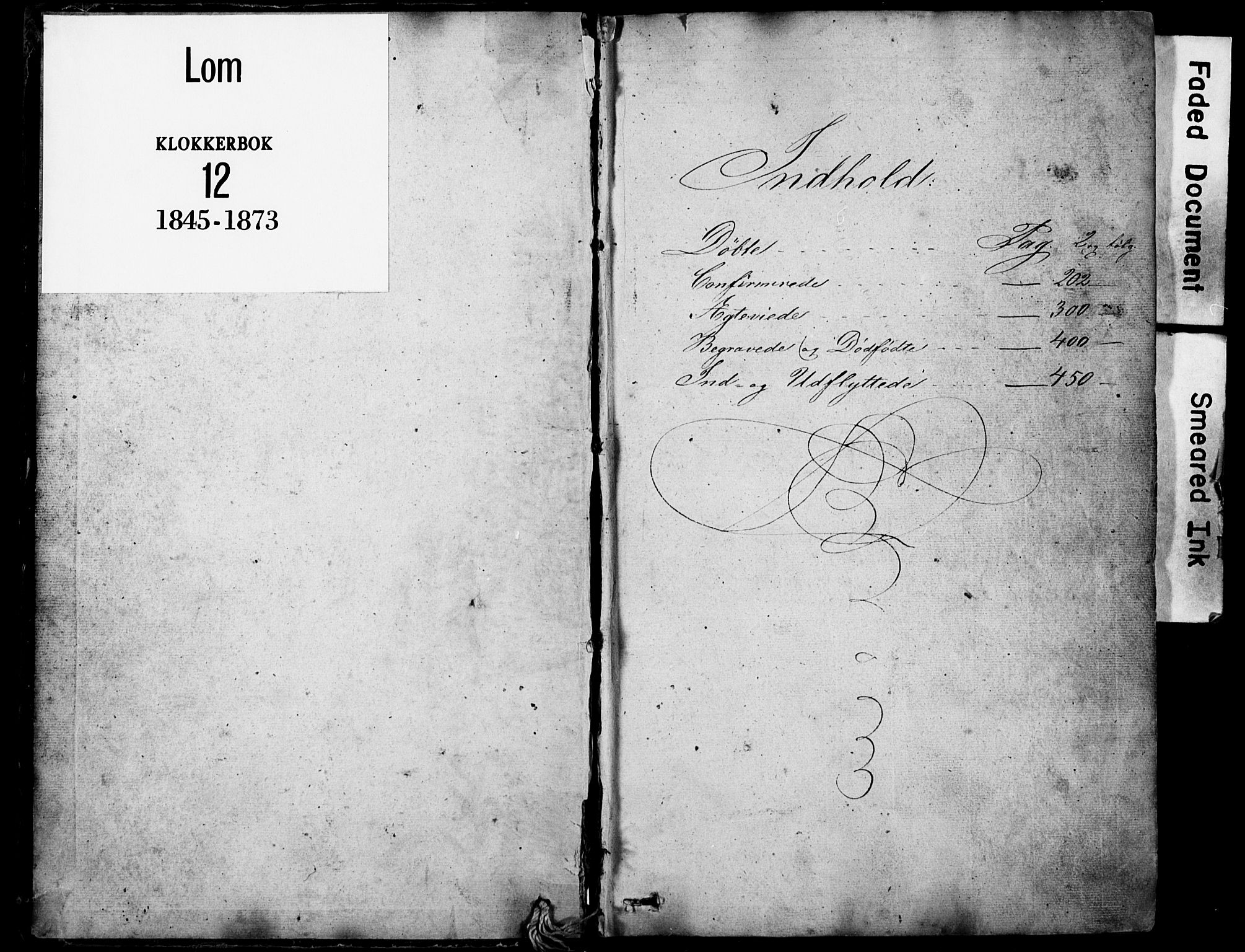 Lom prestekontor, SAH/PREST-070/L/L0012: Parish register (copy) no. 12, 1845-1873, p. 0-1