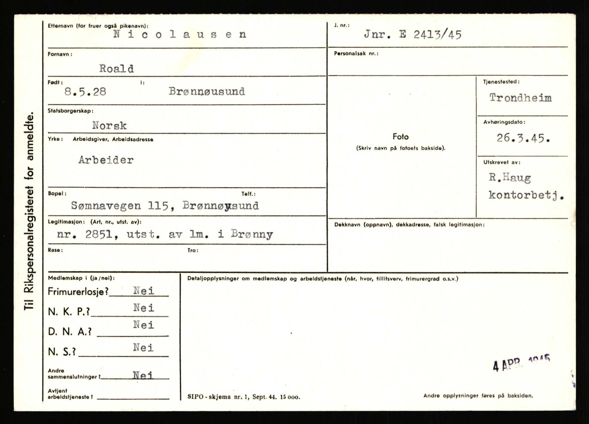 Statspolitiet - Hovedkontoret / Osloavdelingen, AV/RA-S-1329/C/Ca/L0011: Molberg - Nøstvold, 1943-1945, p. 2261