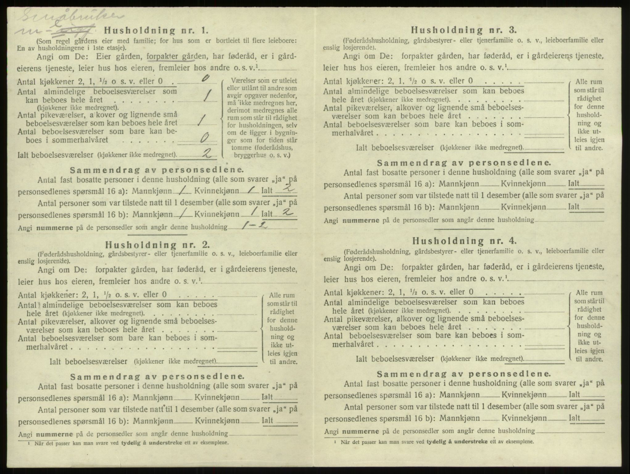 SAB, 1920 census for Innvik, 1920, p. 733