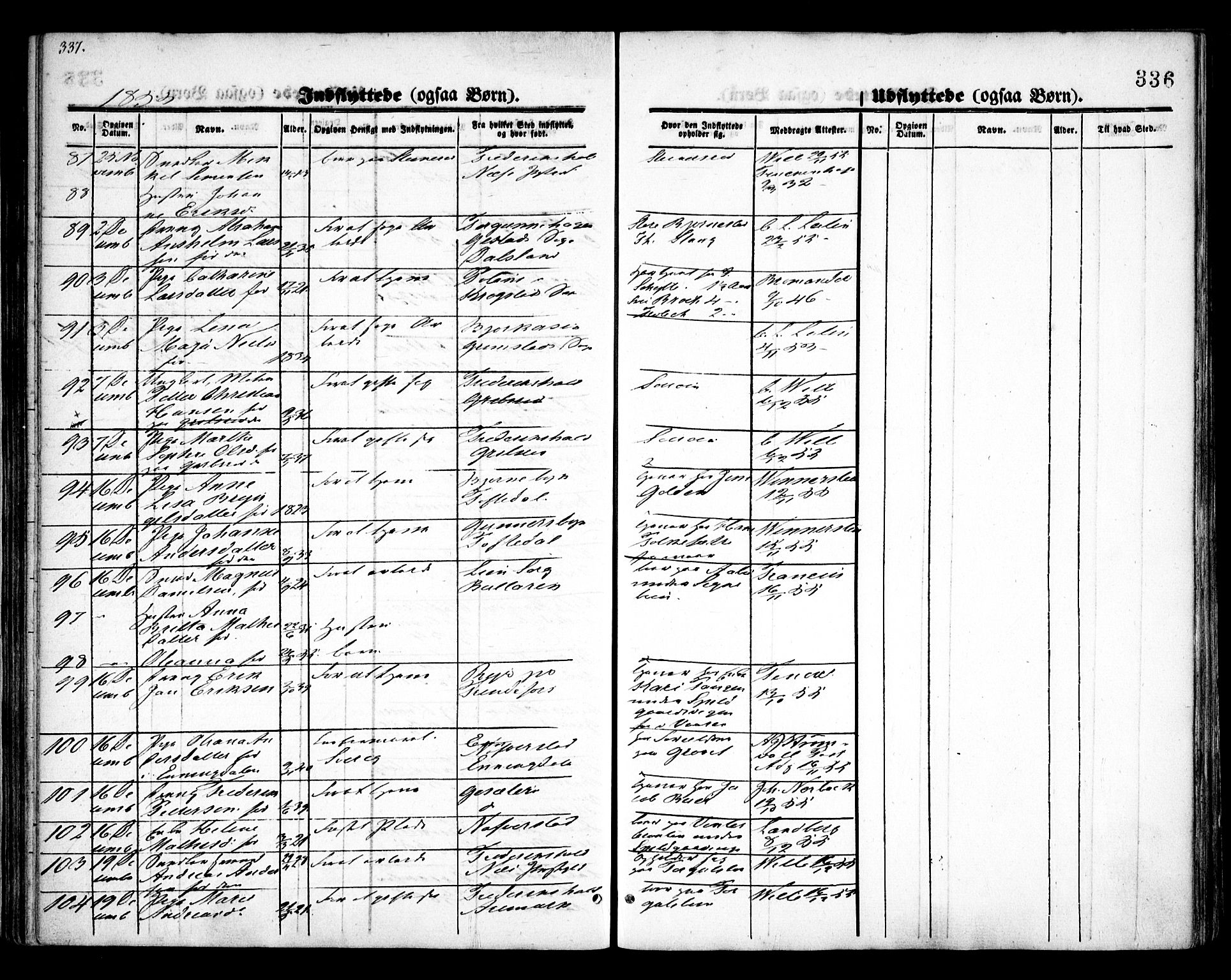 Idd prestekontor Kirkebøker, AV/SAO-A-10911/F/Fc/L0004b: Parish register (official) no. III 4B, 1848-1860, p. 336