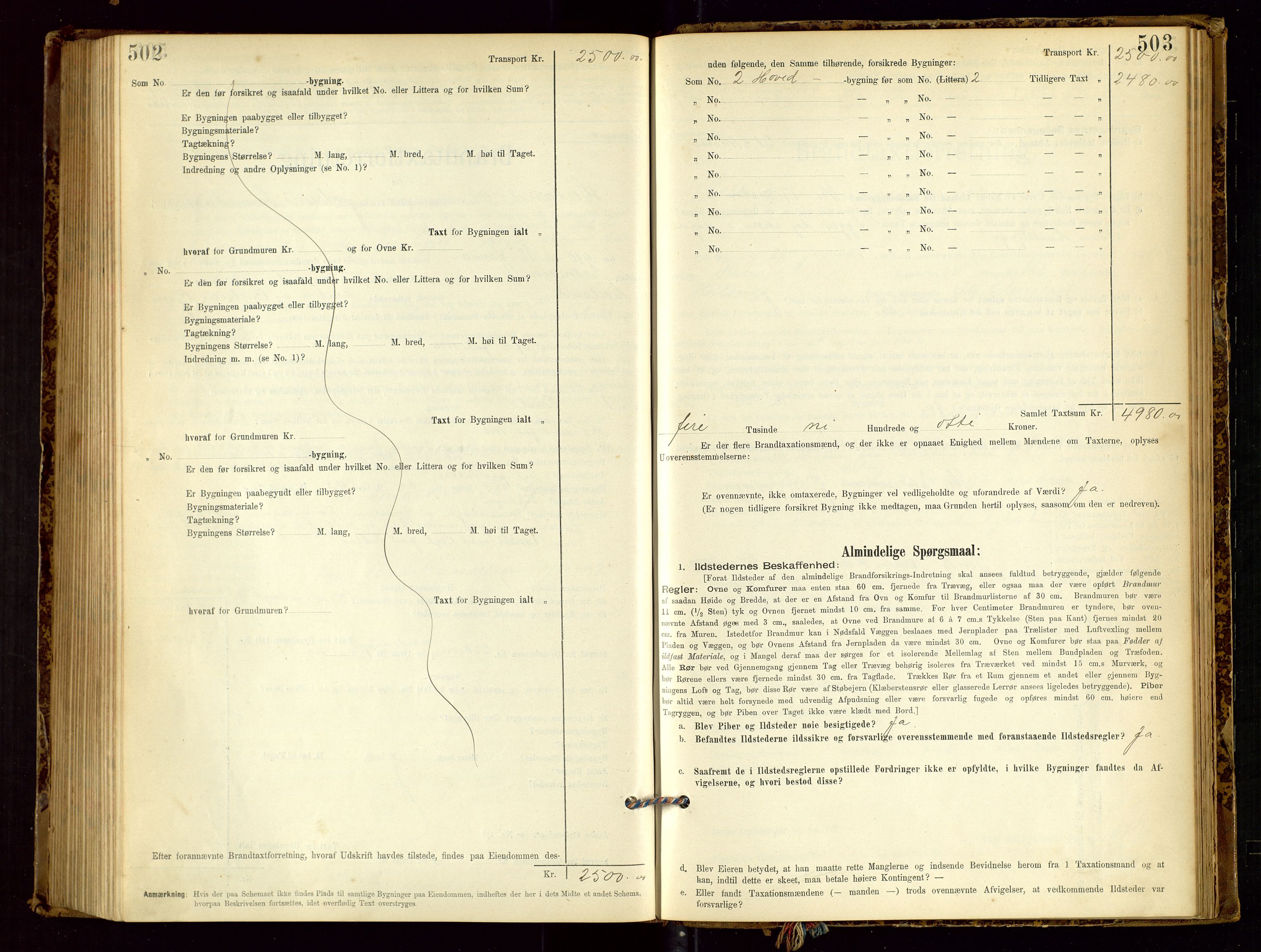 Høyland/Sandnes lensmannskontor, AV/SAST-A-100166/Gob/L0001: "Brandtaxtprotokol", 1890-1913, p. 502-503