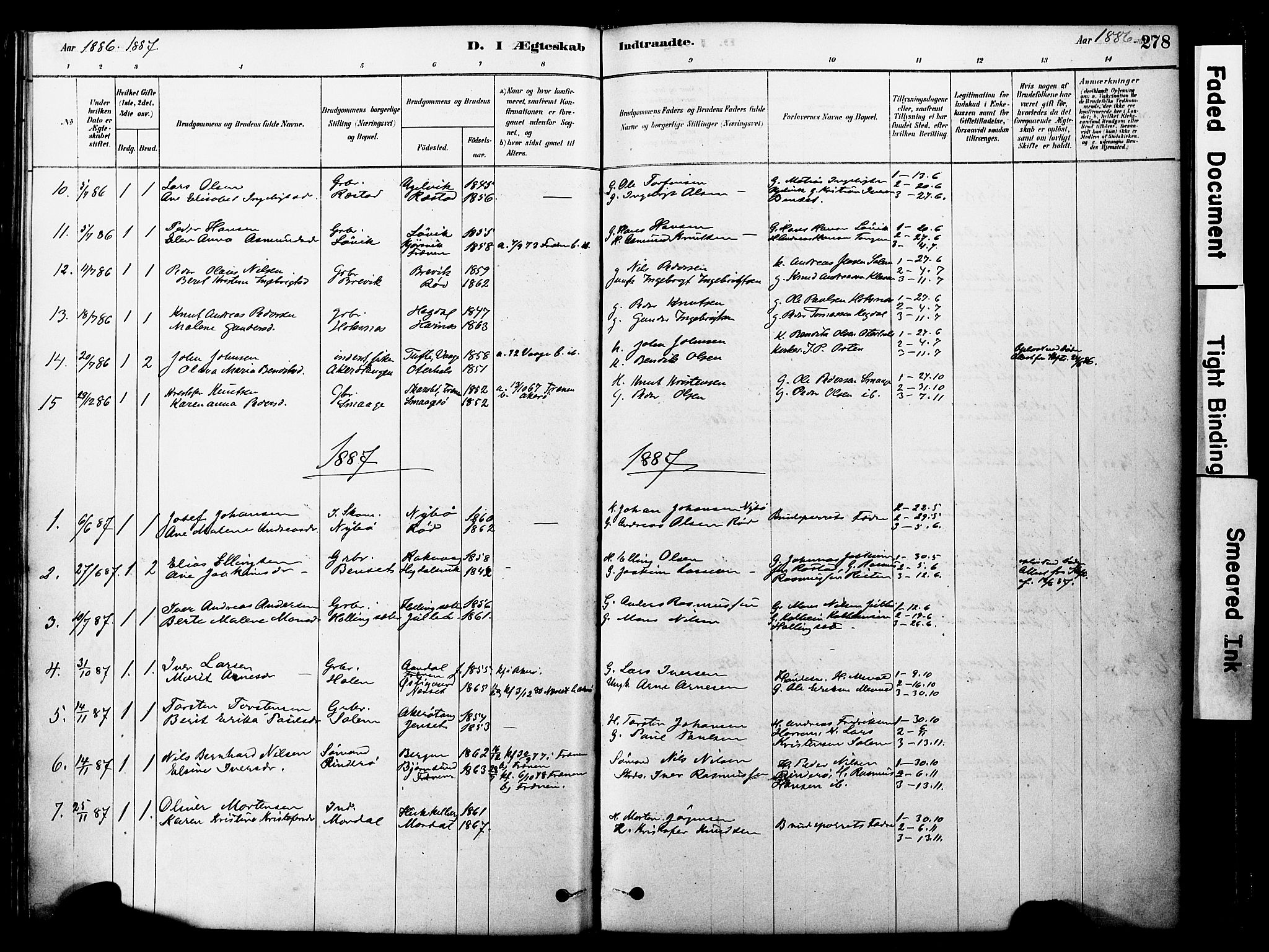 Ministerialprotokoller, klokkerbøker og fødselsregistre - Møre og Romsdal, SAT/A-1454/560/L0721: Parish register (official) no. 560A05, 1878-1917, p. 278