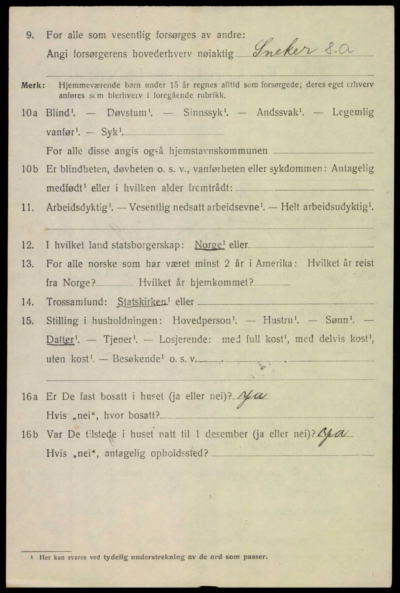 SAK, 1920 census for Arendal, 1920, p. 27513