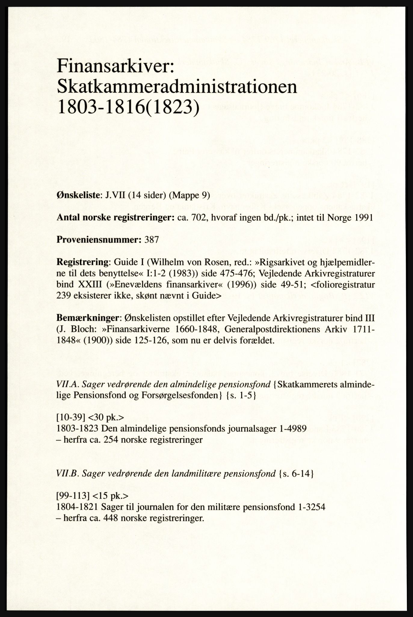 Publikasjoner utgitt av Arkivverket, PUBL/PUBL-001/A/0002: Erik Gøbel: NOREG, Tværregistratur over norgesrelevant materiale i Rigsarkivet i København (2000), 2000, p. 196