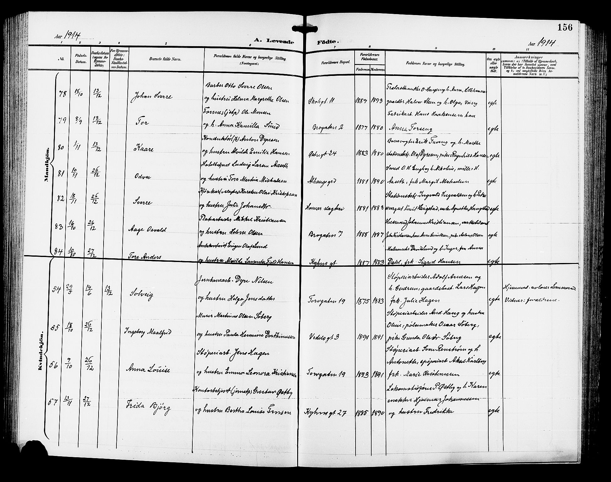 Hamar prestekontor, AV/SAH-DOMPH-002/H/Ha/Hab/L0001: Parish register (copy) no. 1, 1899-1914, p. 156