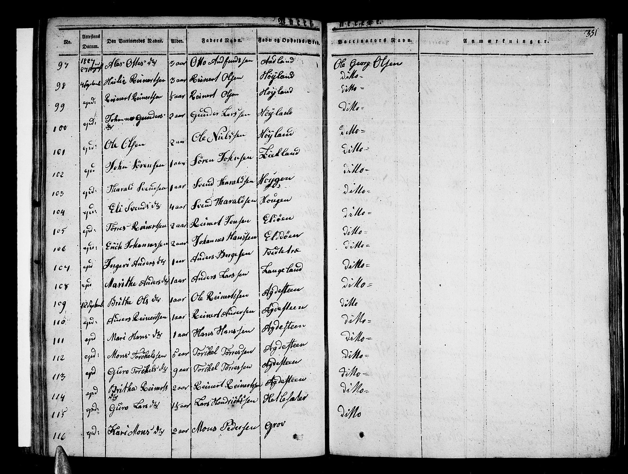 Stord sokneprestembete, SAB/A-78201/H/Haa: Parish register (official) no. A 6, 1826-1840, p. 351
