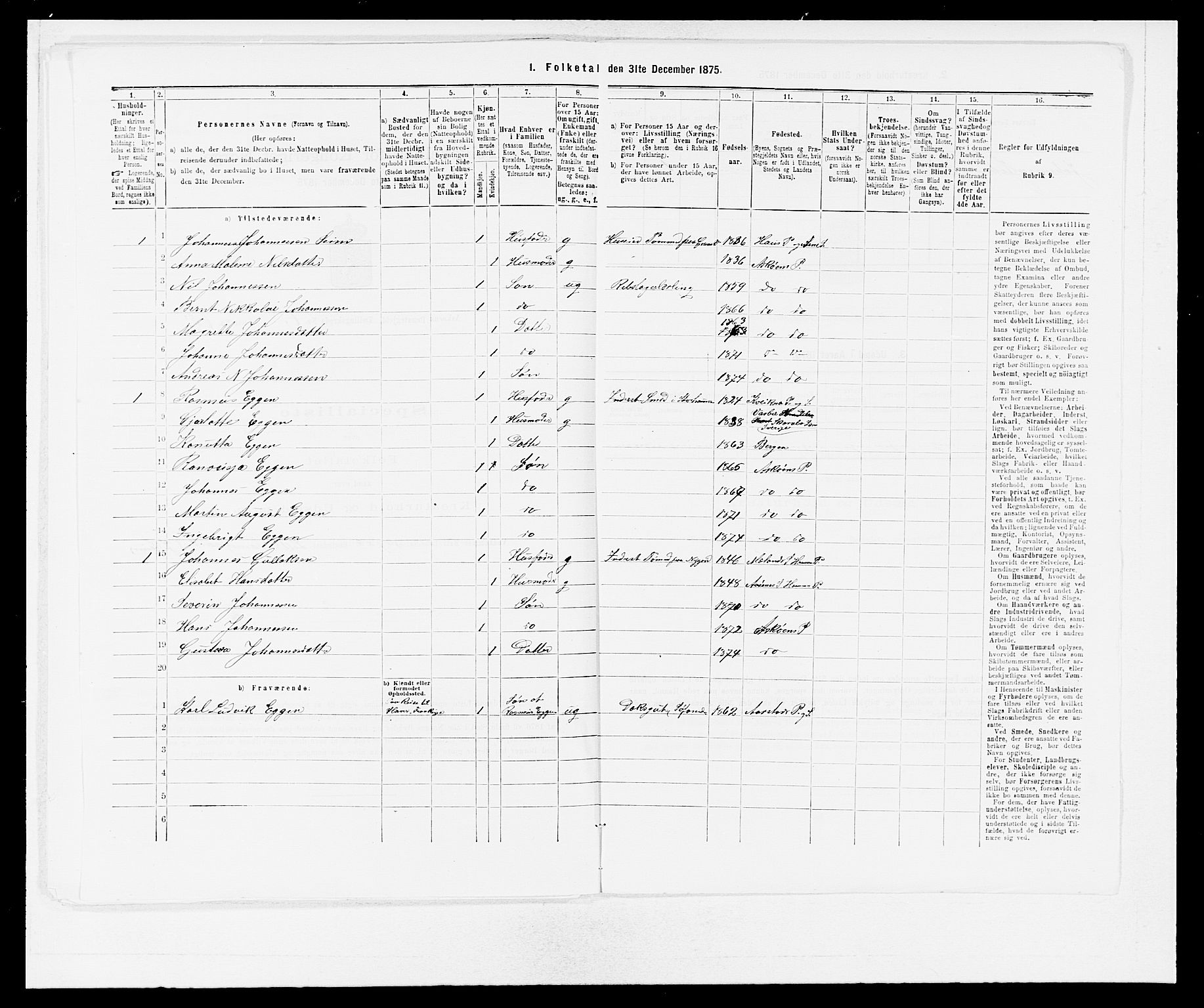 SAB, 1875 census for 1247P Askøy, 1875, p. 927