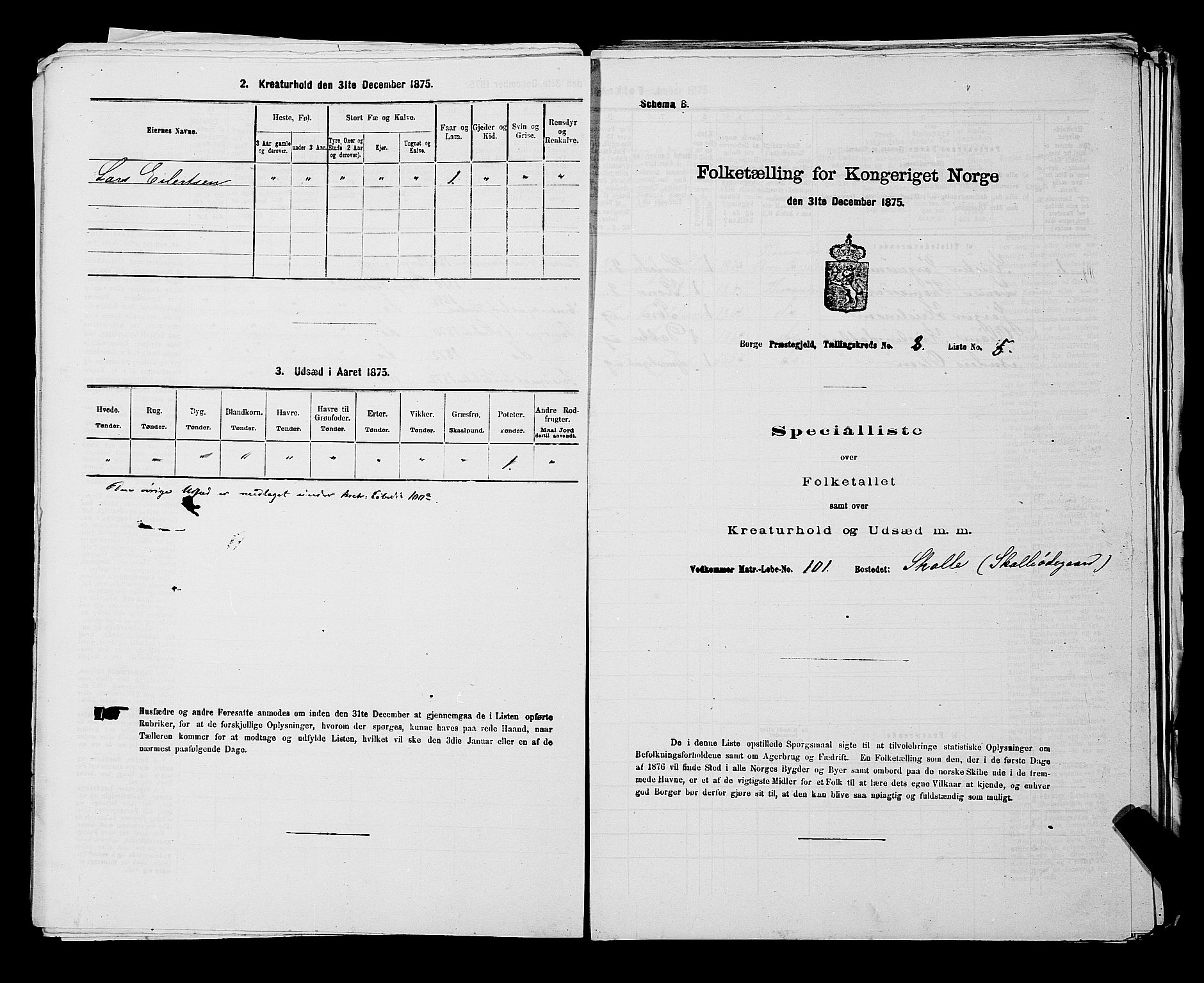 RA, 1875 census for 0113P Borge, 1875, p. 1112