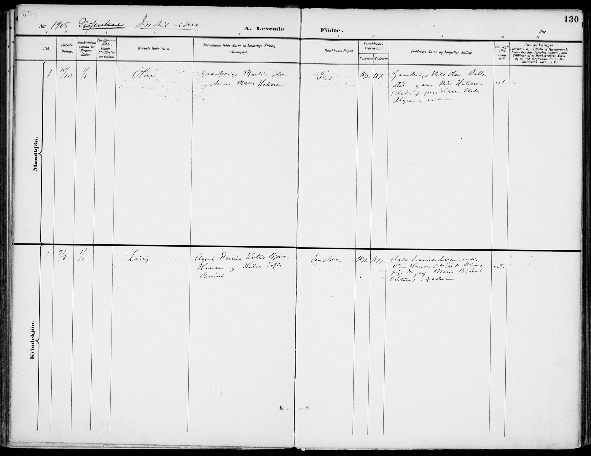 Gjerpen kirkebøker, SAKO/A-265/F/Fa/L0011: Parish register (official) no. I 11, 1896-1904, p. 130