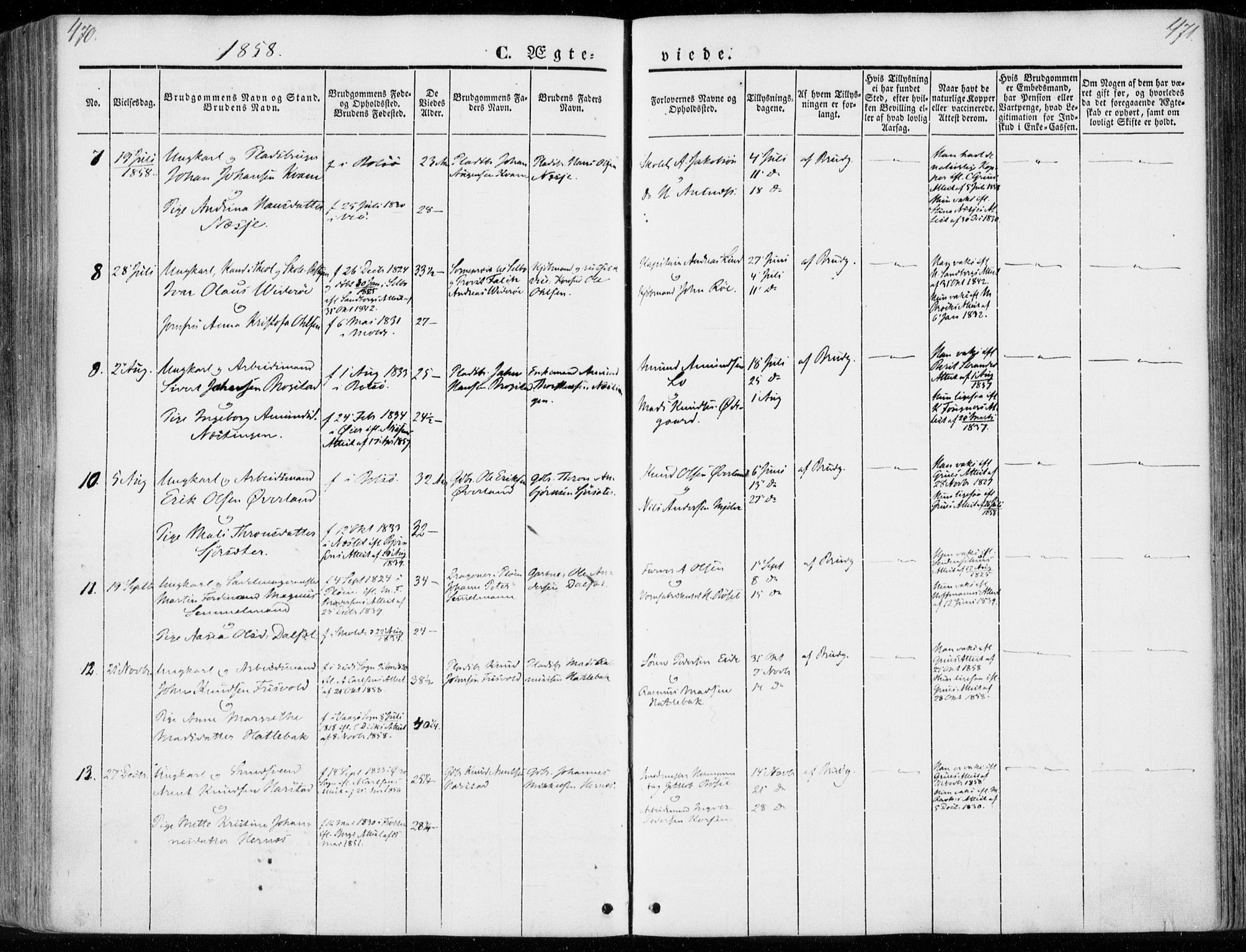 Ministerialprotokoller, klokkerbøker og fødselsregistre - Møre og Romsdal, AV/SAT-A-1454/558/L0689: Parish register (official) no. 558A03, 1843-1872, p. 470-471