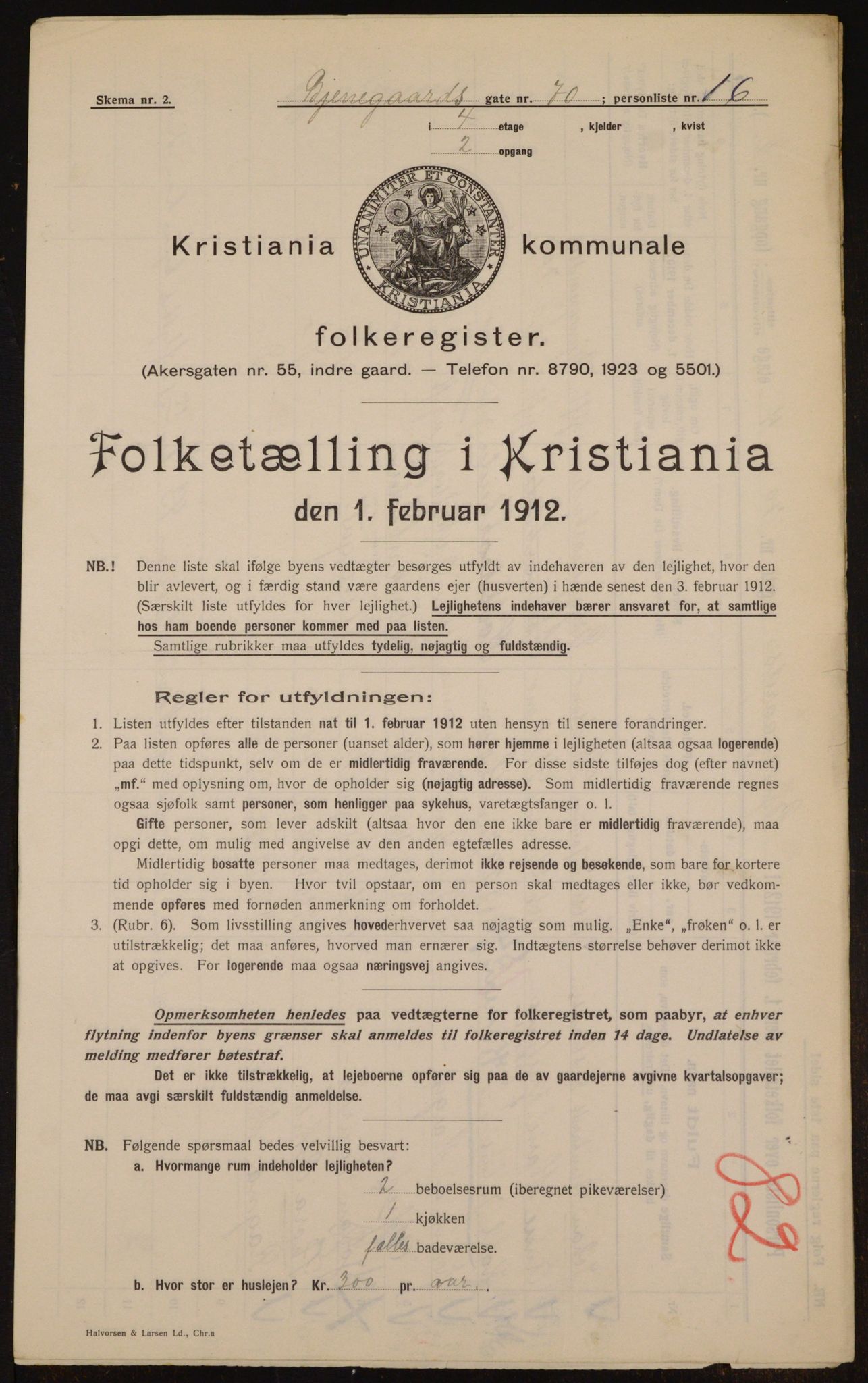 OBA, Municipal Census 1912 for Kristiania, 1912, p. 6273