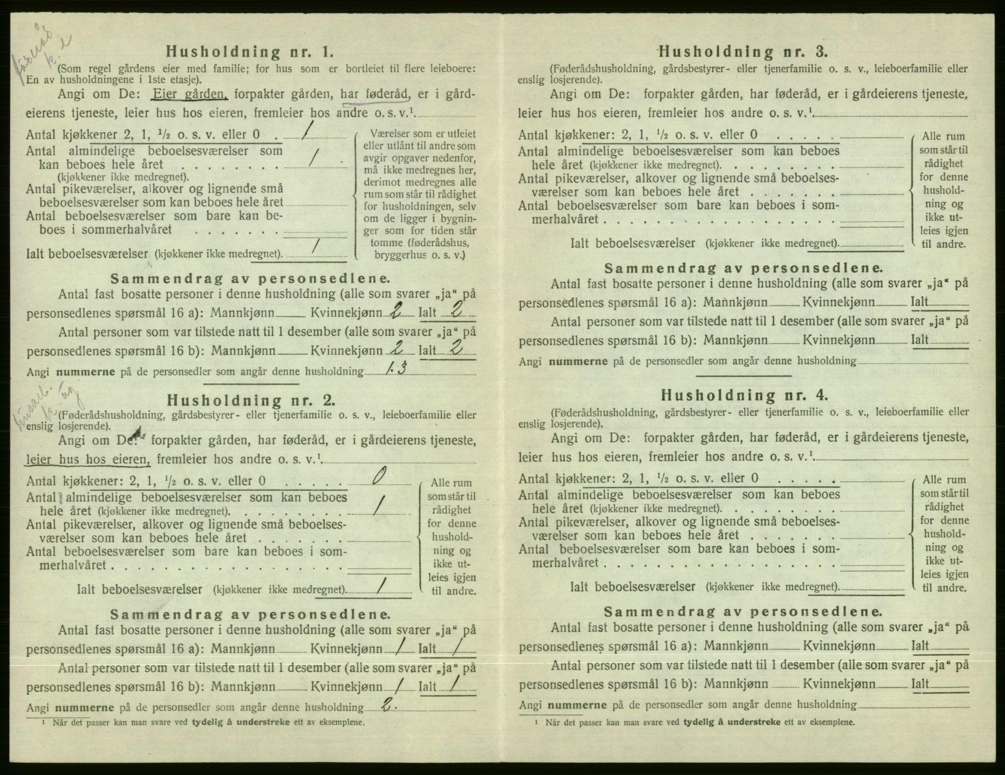 SAB, 1920 census for Voss, 1920, p. 2750