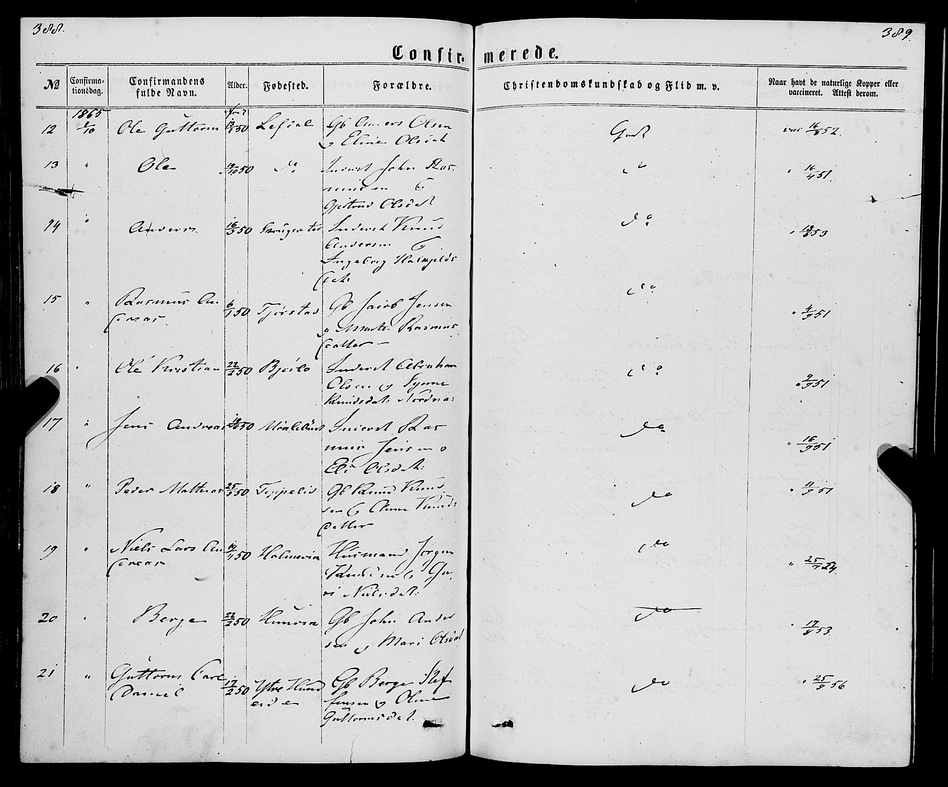 Eid sokneprestembete, AV/SAB-A-82301/H/Haa/Haaa/L0009: Parish register (official) no. A 9, 1861-1868, p. 388-389