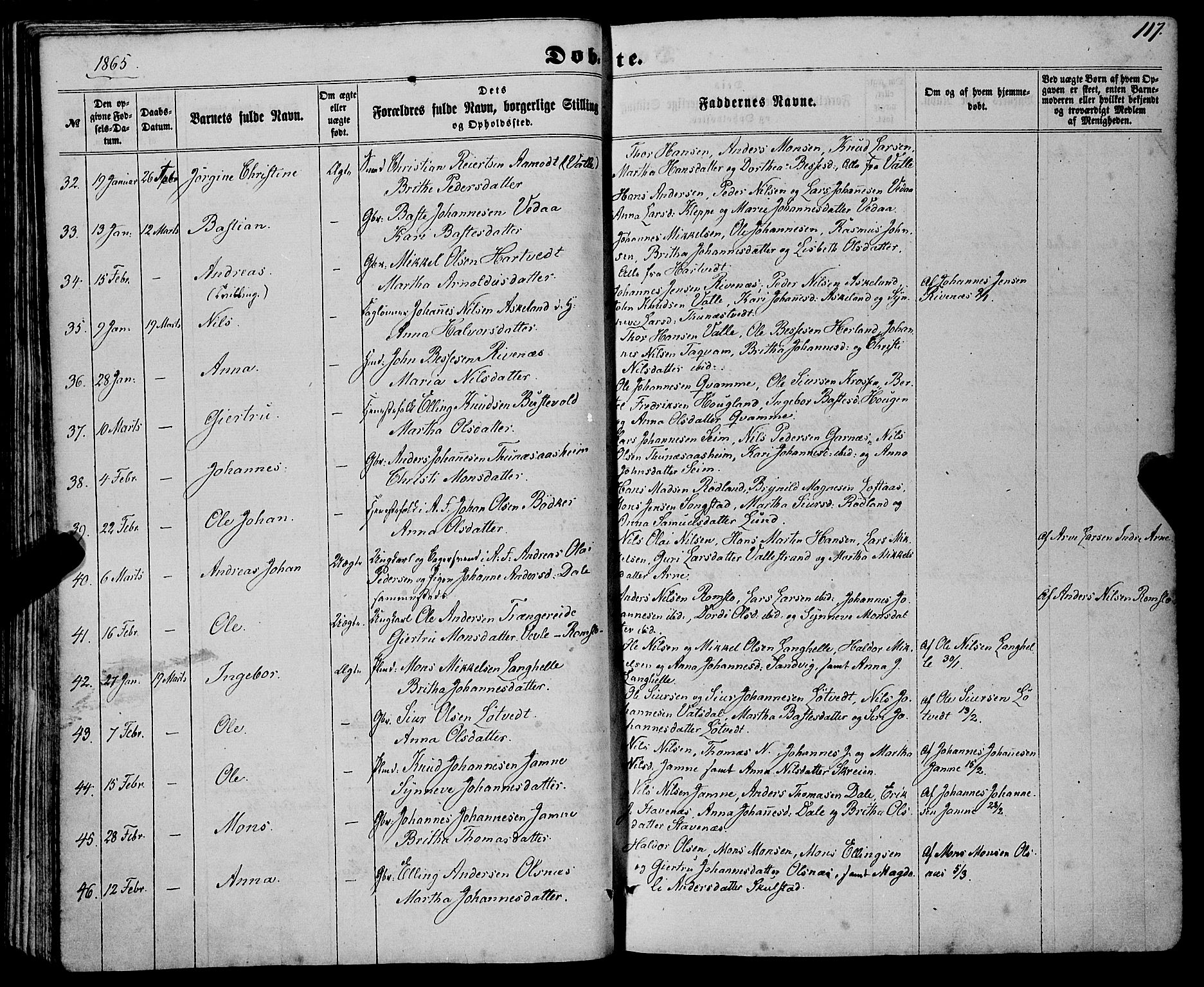 Haus sokneprestembete, AV/SAB-A-75601/H/Haa: Parish register (official) no. A 17, 1858-1870, p. 117