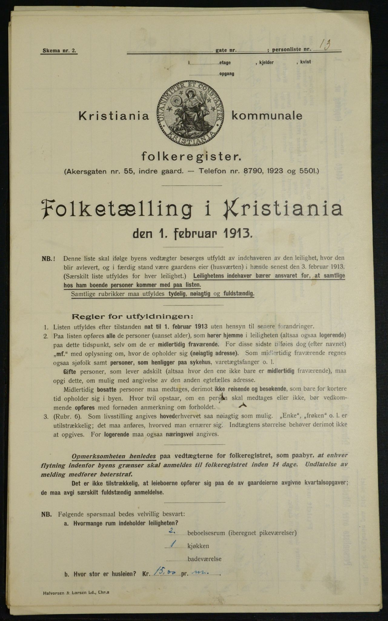 OBA, Municipal Census 1913 for Kristiania, 1913, p. 9924