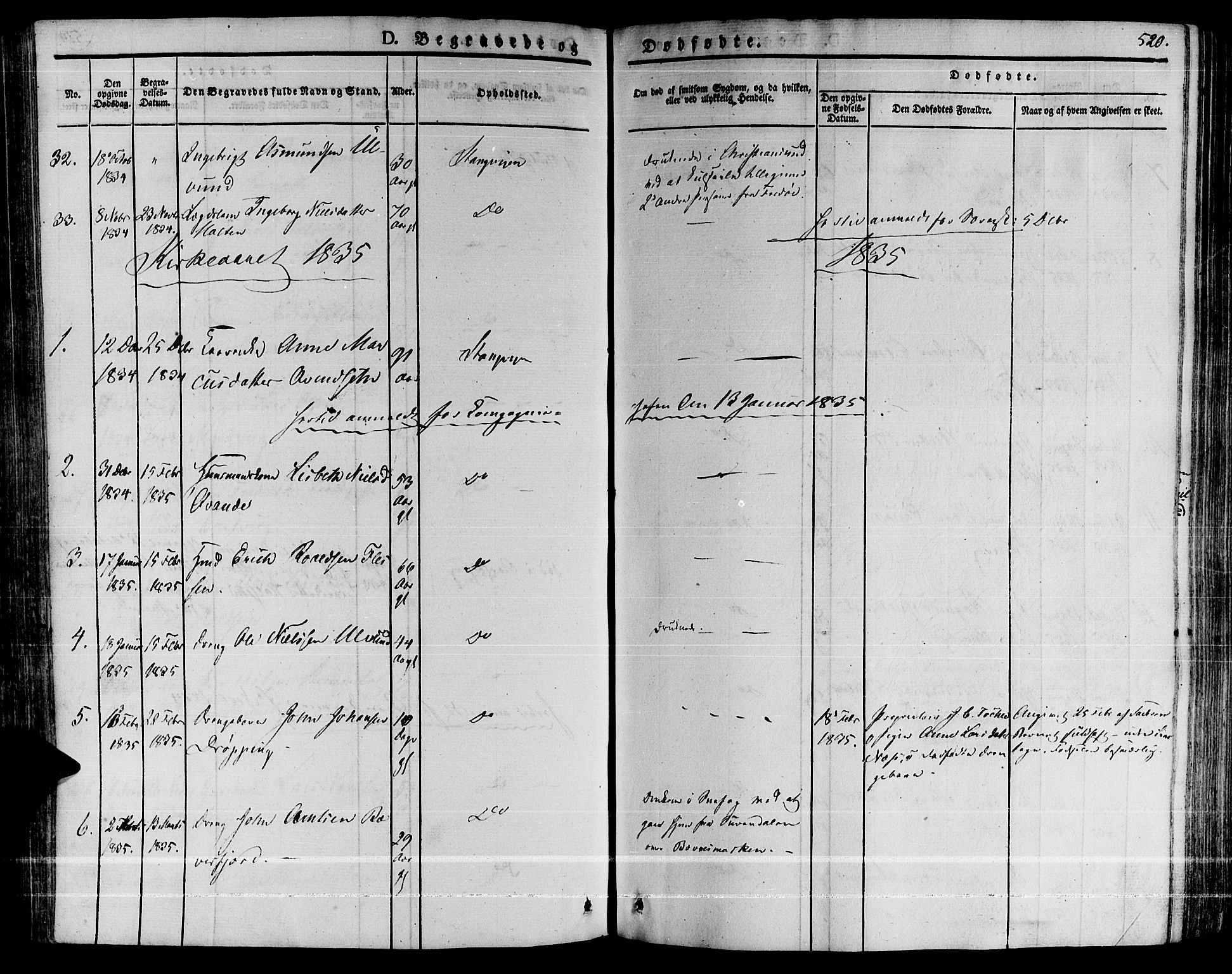 Ministerialprotokoller, klokkerbøker og fødselsregistre - Møre og Romsdal, SAT/A-1454/592/L1024: Parish register (official) no. 592A03 /1, 1831-1849, p. 520