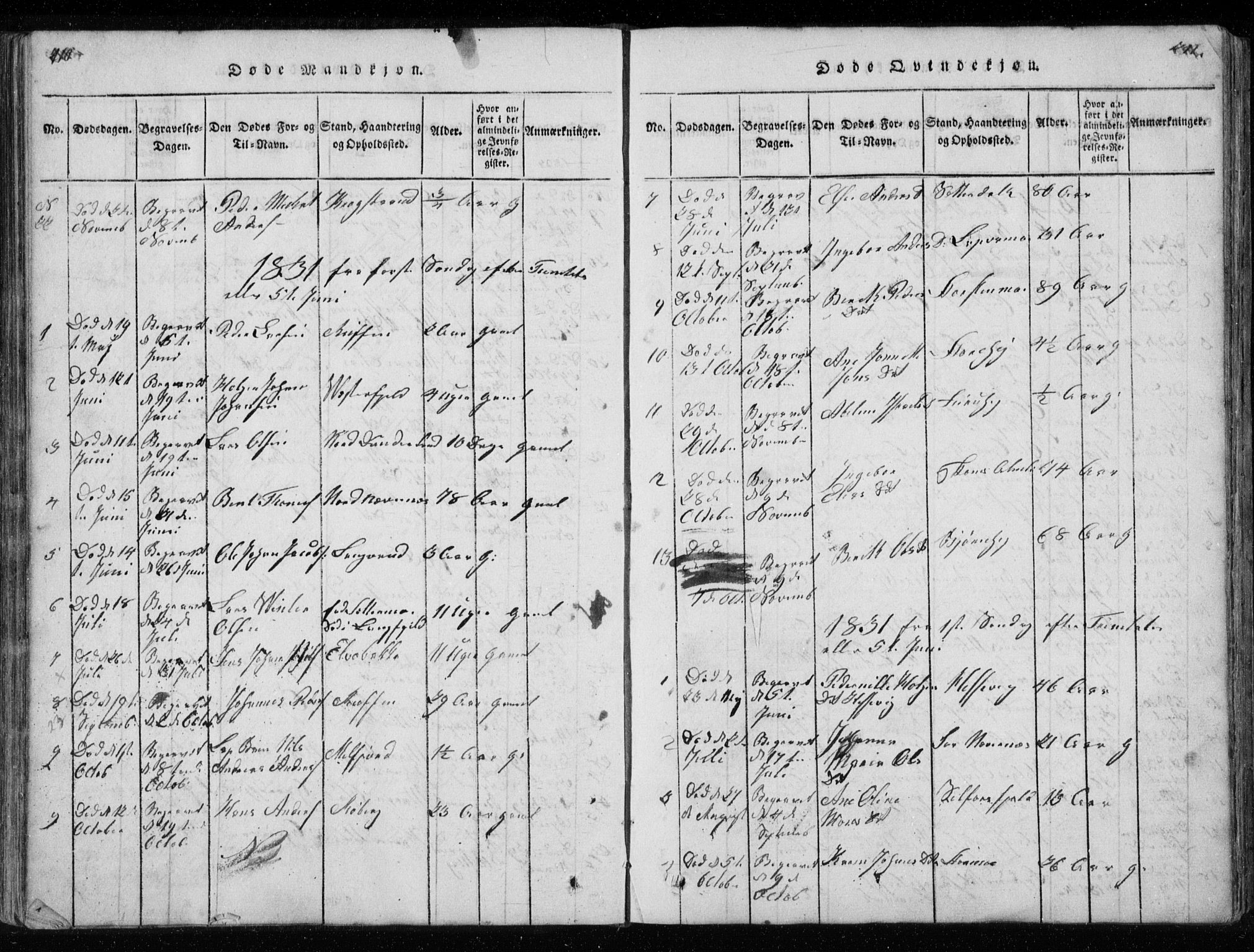 Ministerialprotokoller, klokkerbøker og fødselsregistre - Nordland, SAT/A-1459/827/L0412: Parish register (copy) no. 827C01, 1820-1841, p. 211-212