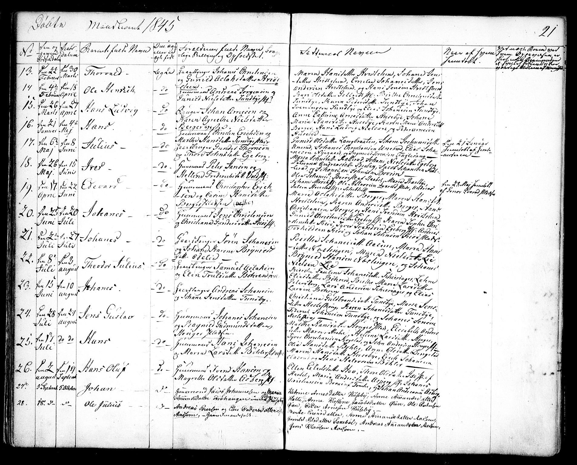 Spydeberg prestekontor Kirkebøker, SAO/A-10924/F/Fa/L0005: Parish register (official) no. I 5, 1842-1862, p. 21