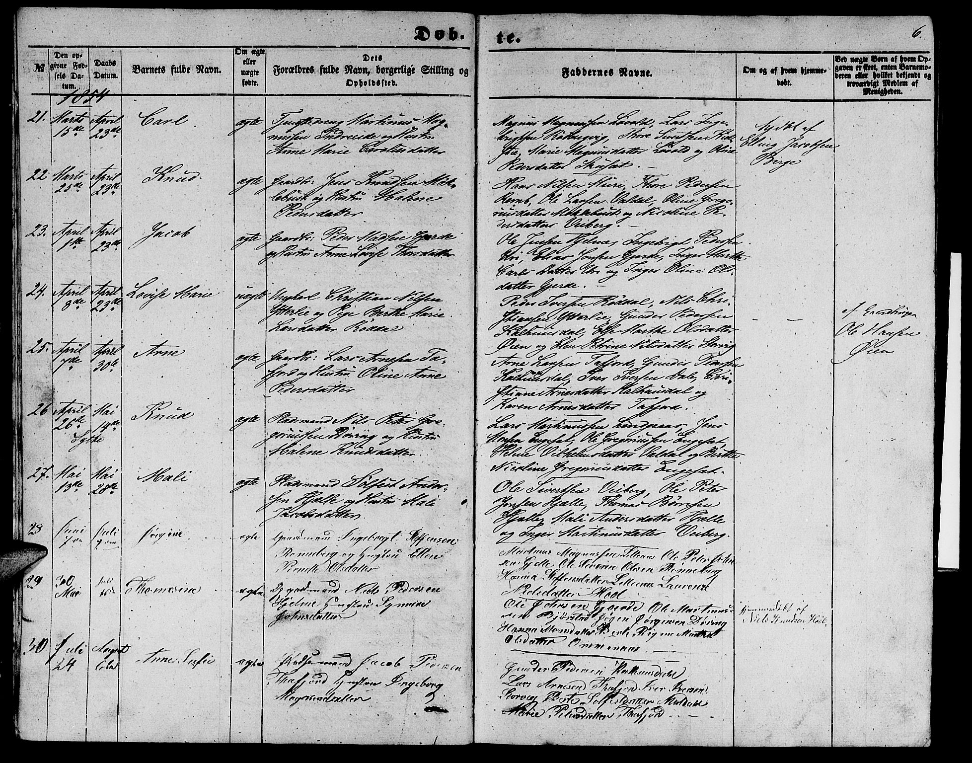 Ministerialprotokoller, klokkerbøker og fødselsregistre - Møre og Romsdal, AV/SAT-A-1454/519/L0261: Parish register (copy) no. 519C02, 1854-1867, p. 6