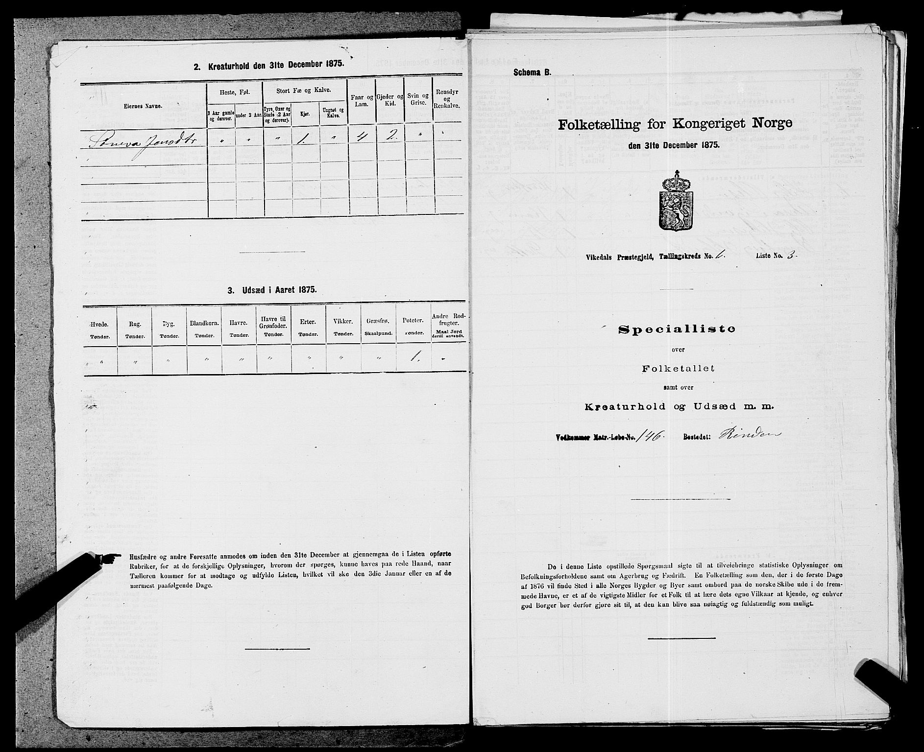 SAST, 1875 census for 1157P Vikedal, 1875, p. 659