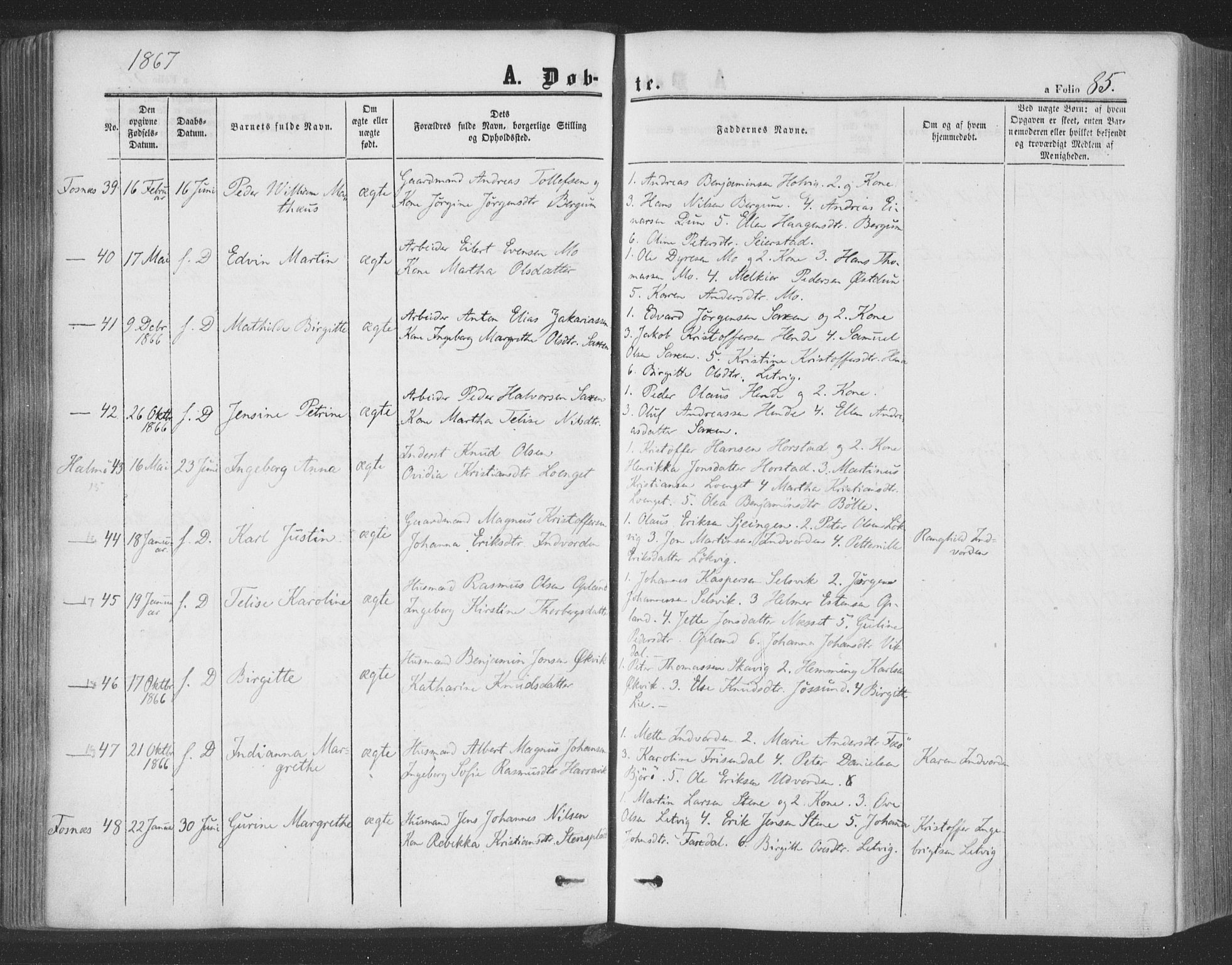 Ministerialprotokoller, klokkerbøker og fødselsregistre - Nord-Trøndelag, SAT/A-1458/773/L0615: Parish register (official) no. 773A06, 1857-1870, p. 85