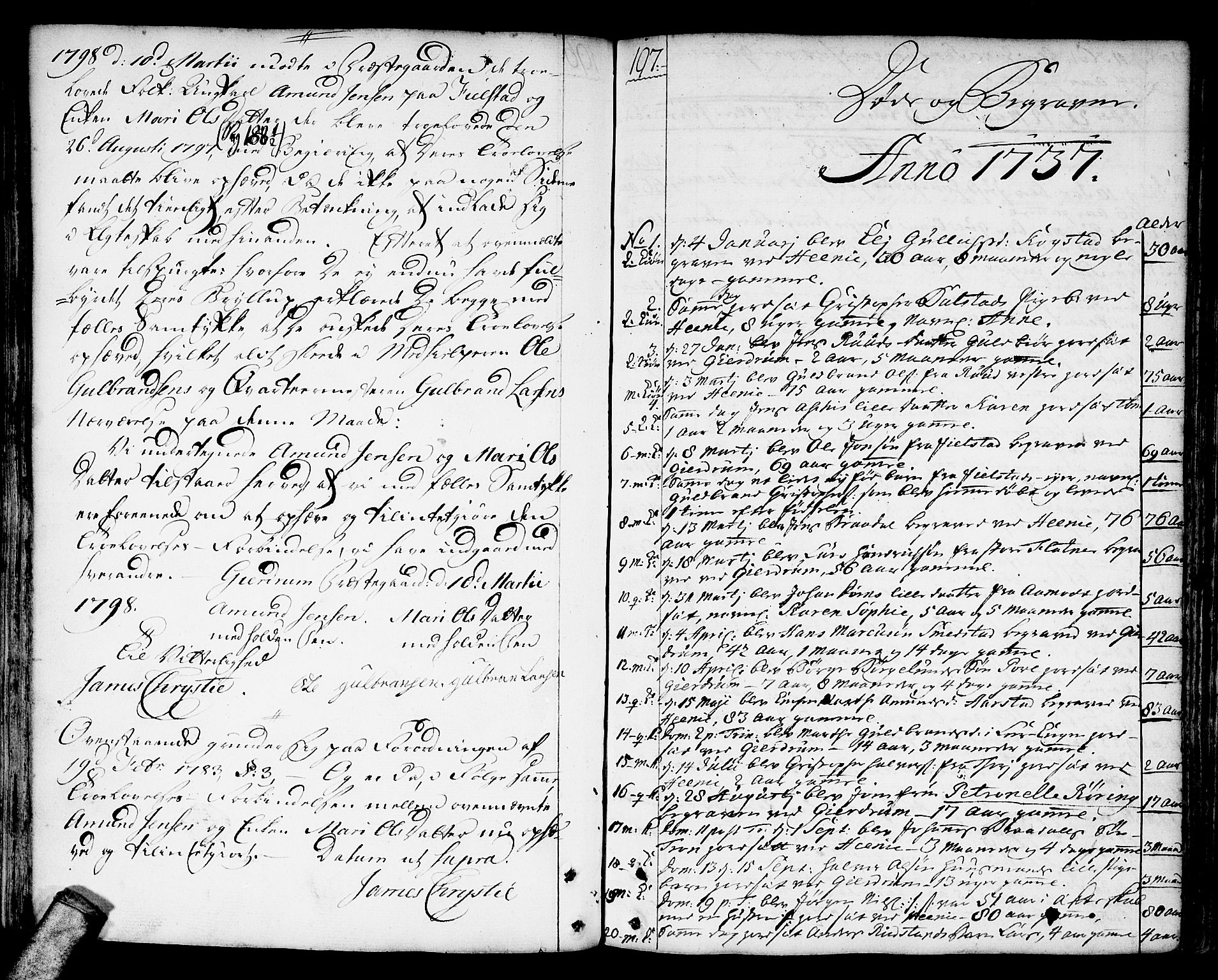Gjerdrum prestekontor Kirkebøker, SAO/A-10412b/F/Fa/L0002: Parish register (official) no. I 2, 1737-1797, p. 197