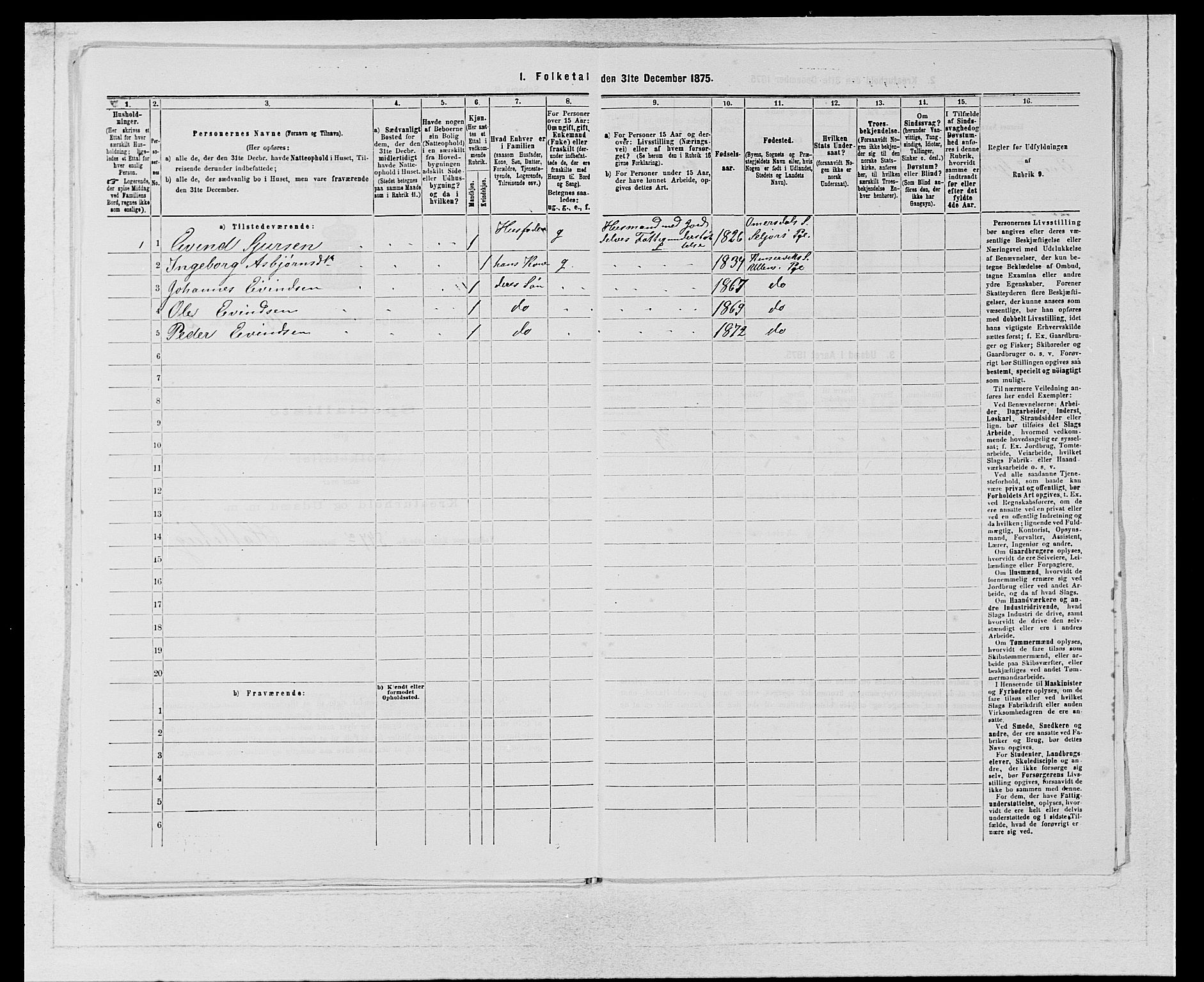 SAB, 1875 census for 1230P Ullensvang, 1875, p. 1383