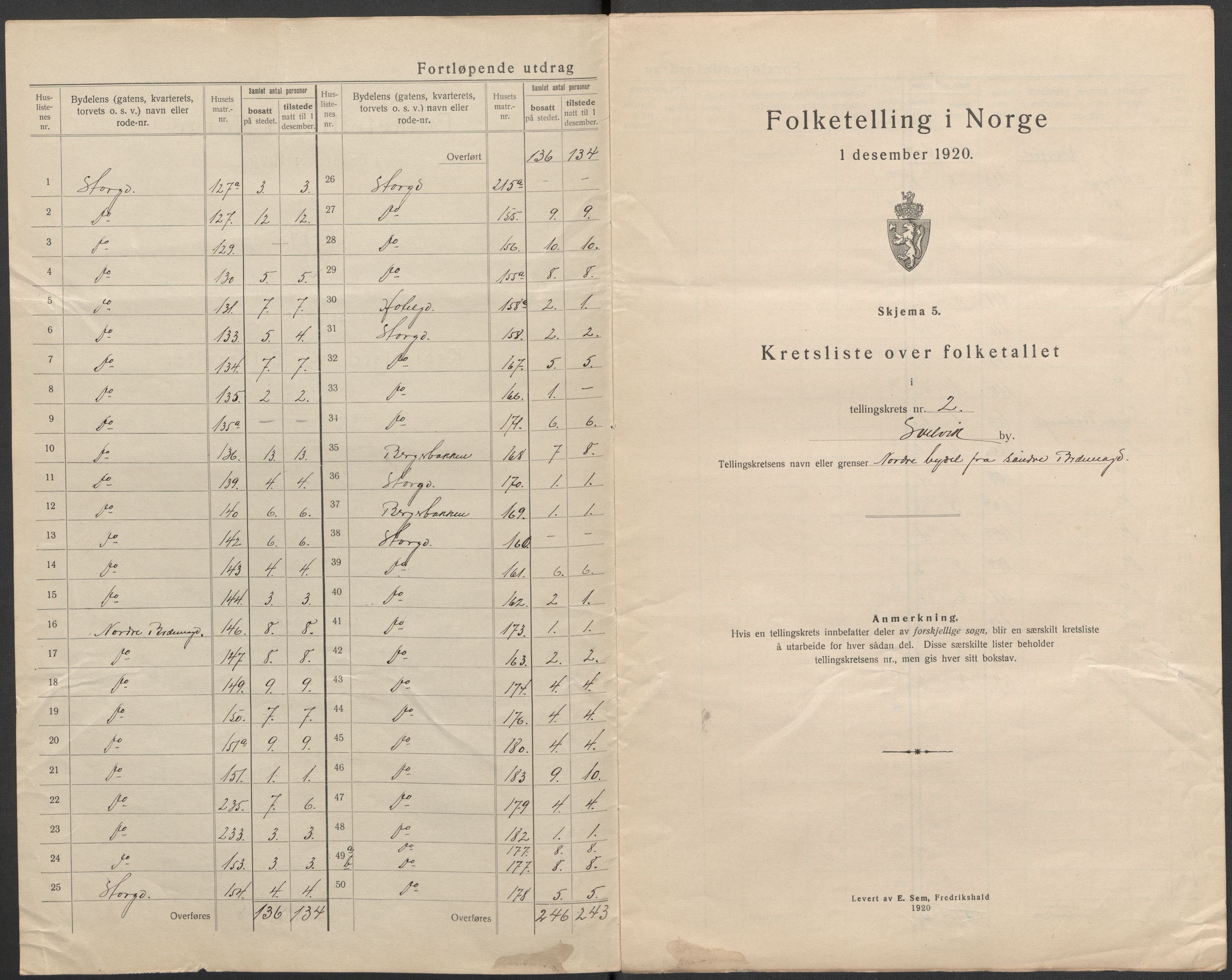 SAKO, 1920 census for Svelvik, 1920, p. 10