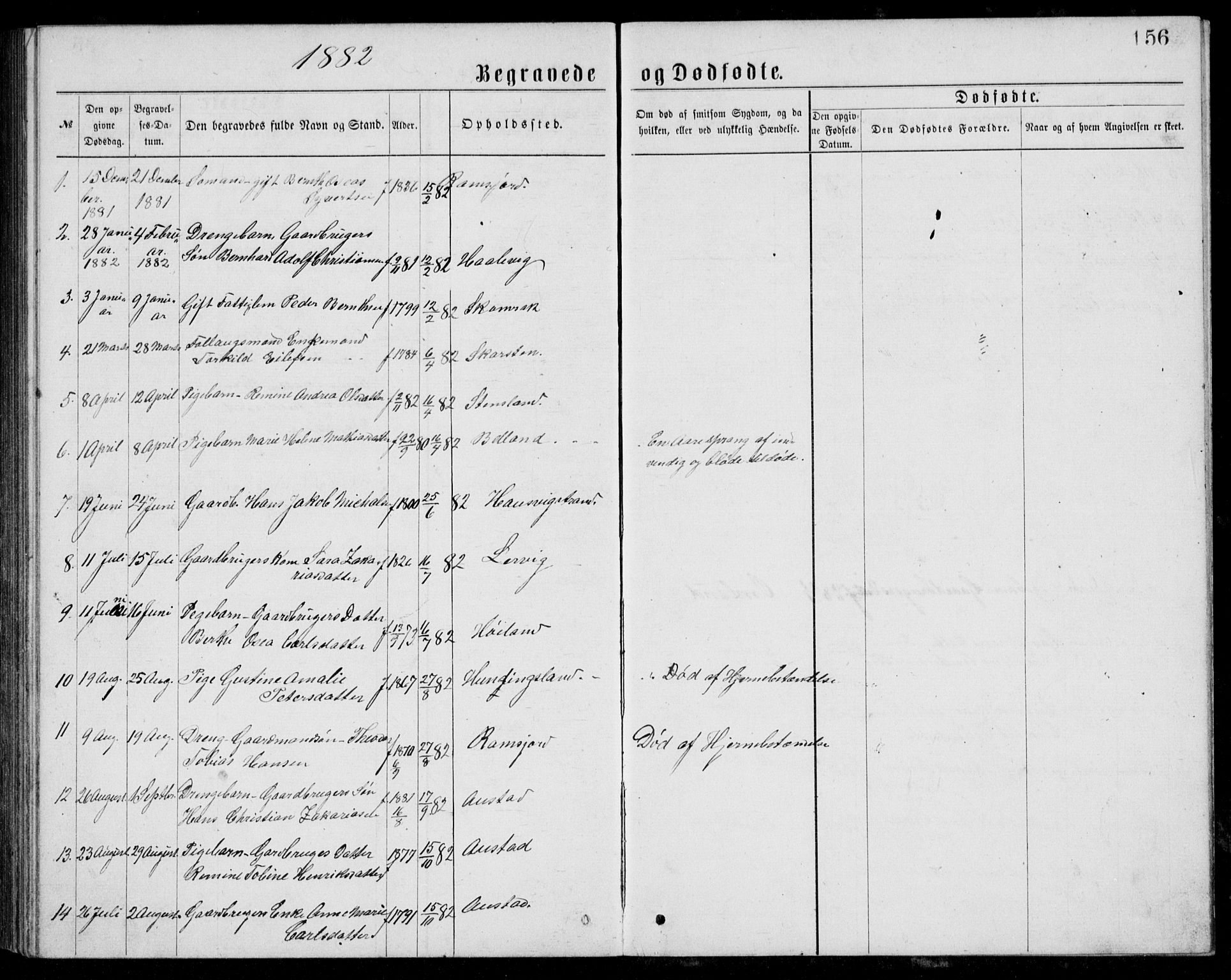 Lyngdal sokneprestkontor, AV/SAK-1111-0029/F/Fb/Fba/L0002: Parish register (copy) no. B 2, 1876-1886, p. 156