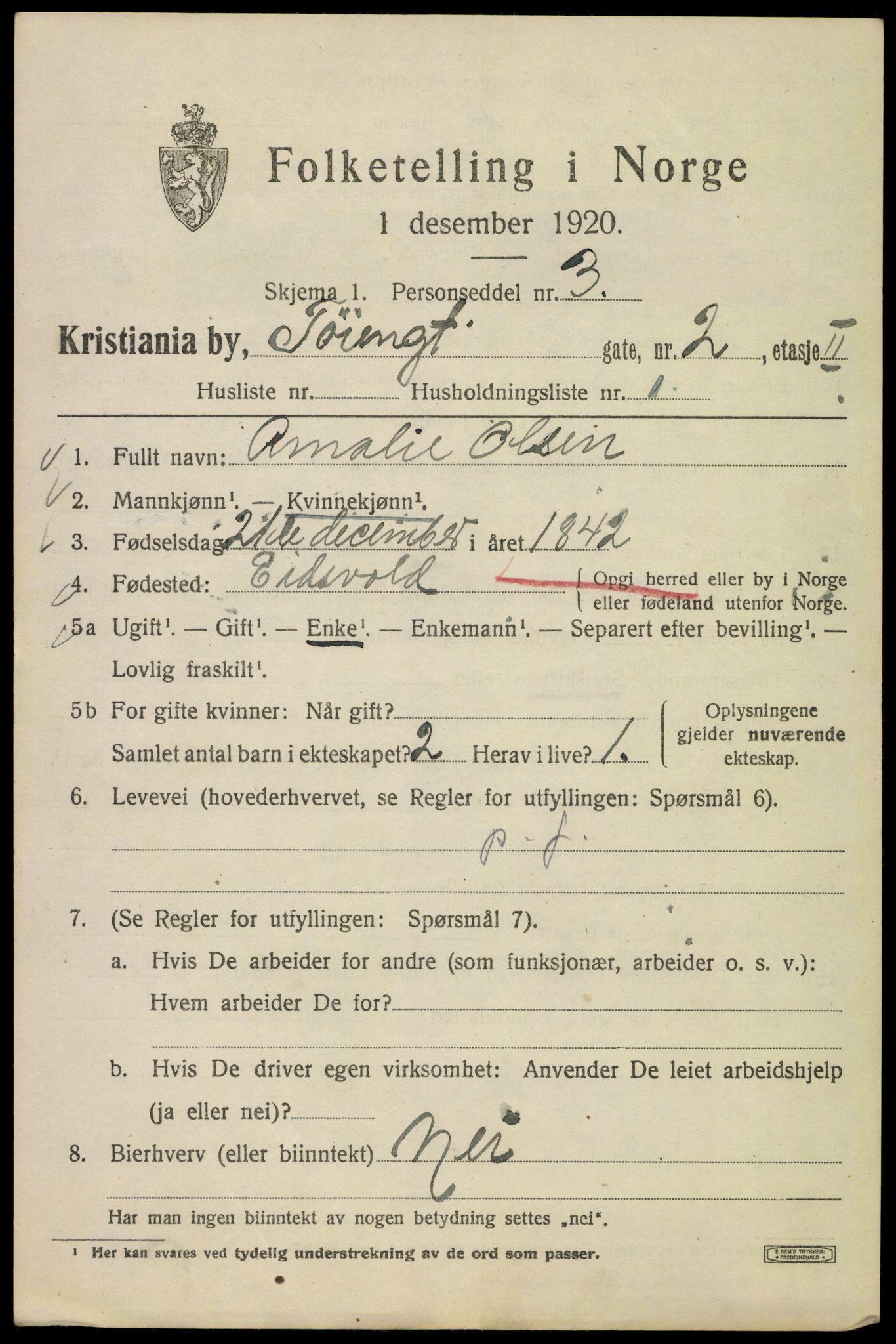 SAO, 1920 census for Kristiania, 1920, p. 604775