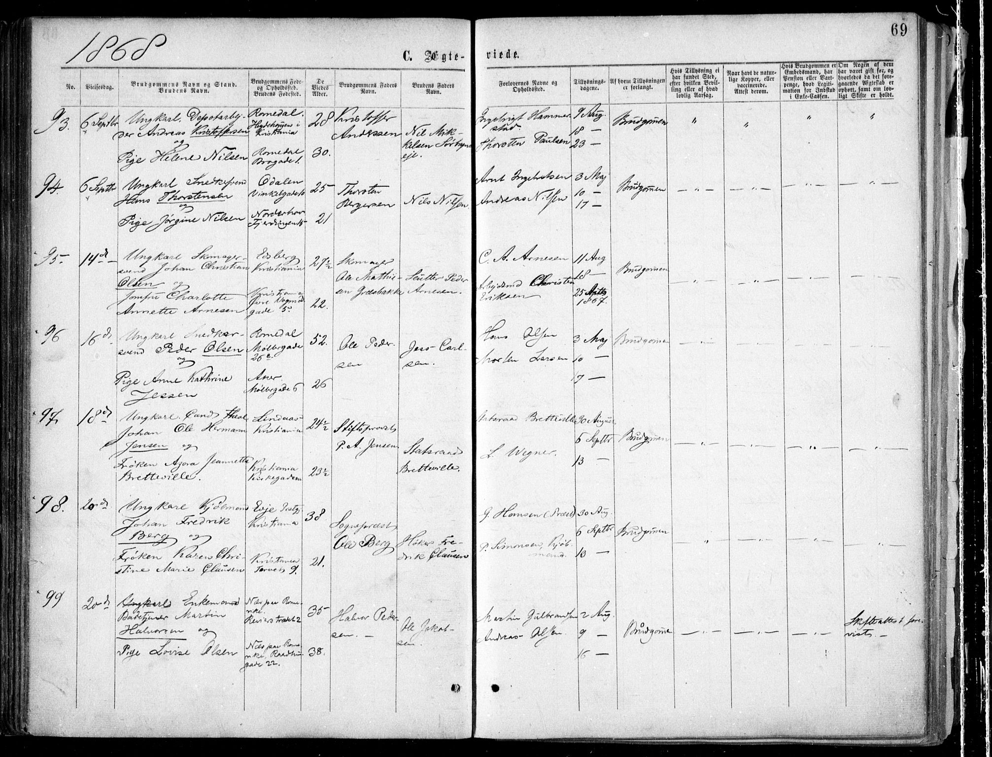 Oslo domkirke Kirkebøker, AV/SAO-A-10752/F/Fa/L0021: Parish register (official) no. 21, 1865-1884, p. 69