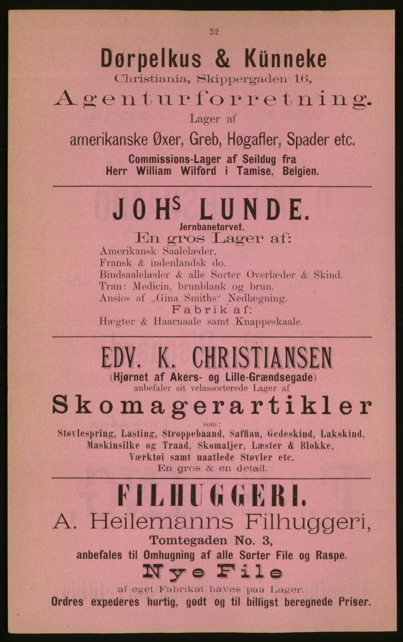 Kristiania/Oslo adressebok, PUBL/-, 1882, p. 32