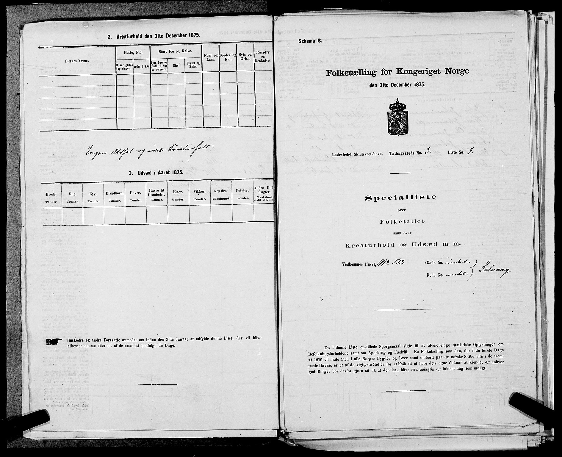 SAST, 1875 census for 1104B Skudenes/Skudeneshavn, 1875, p. 259