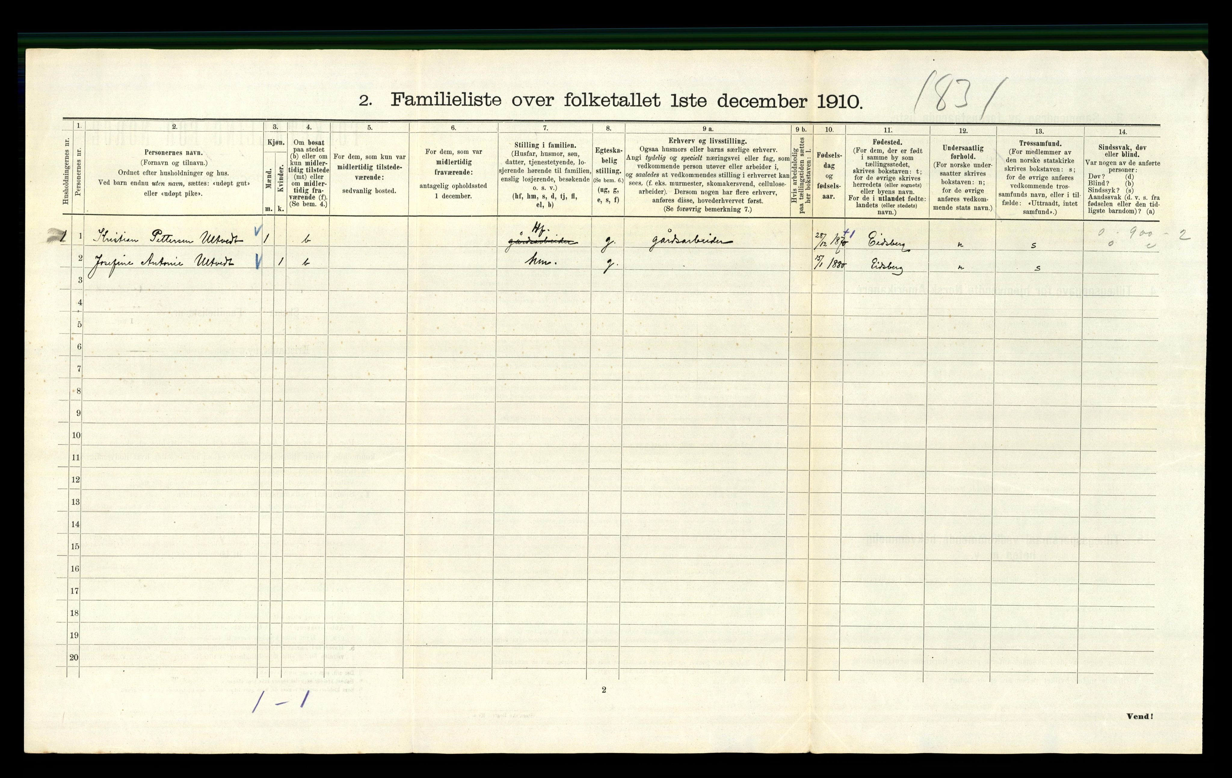 RA, 1910 census for Kristiania, 1910, p. 7464