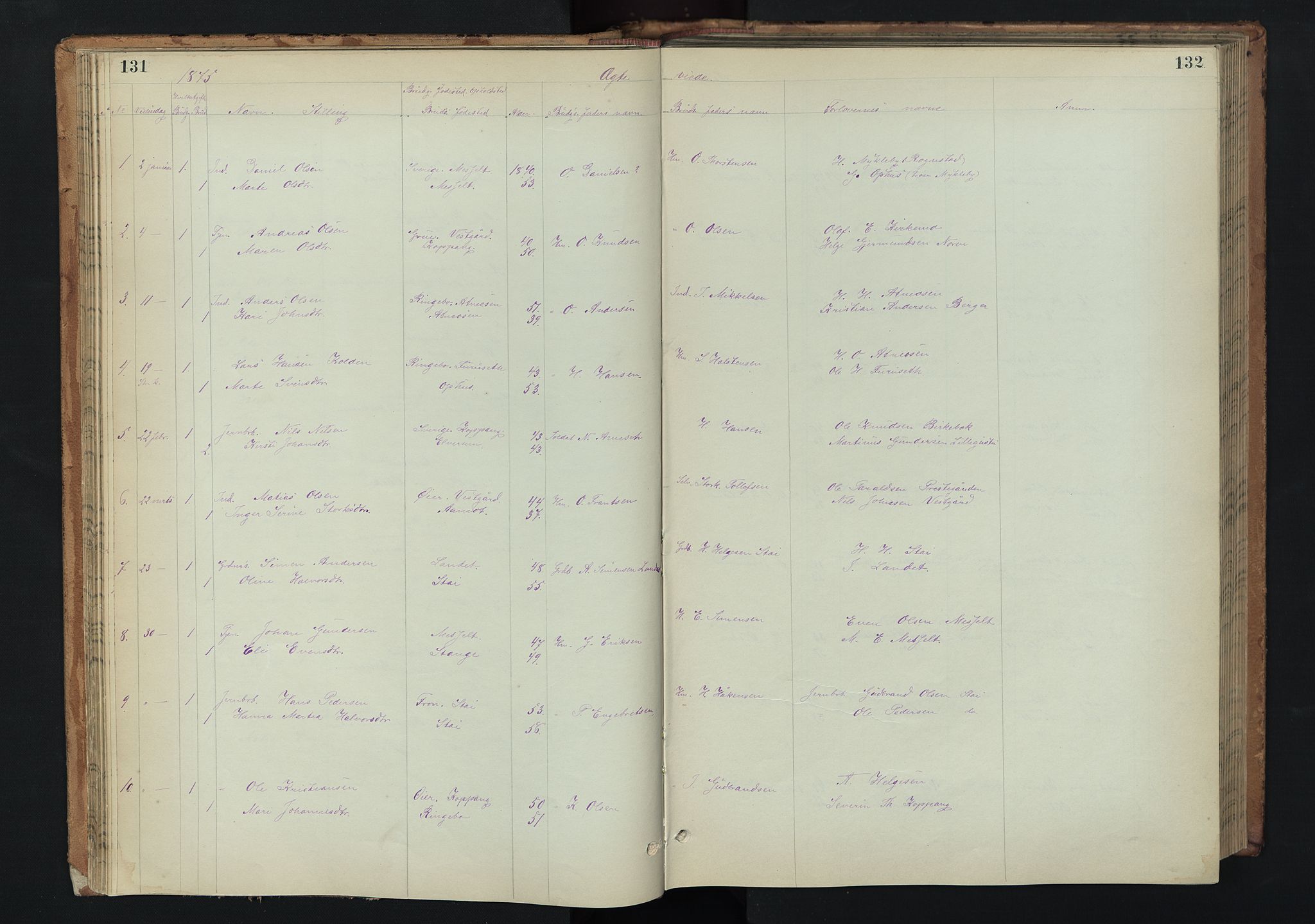 Stor-Elvdal prestekontor, AV/SAH-PREST-052/H/Ha/Hab/L0002: Parish register (copy) no. 2, 1860-1894, p. 131-132