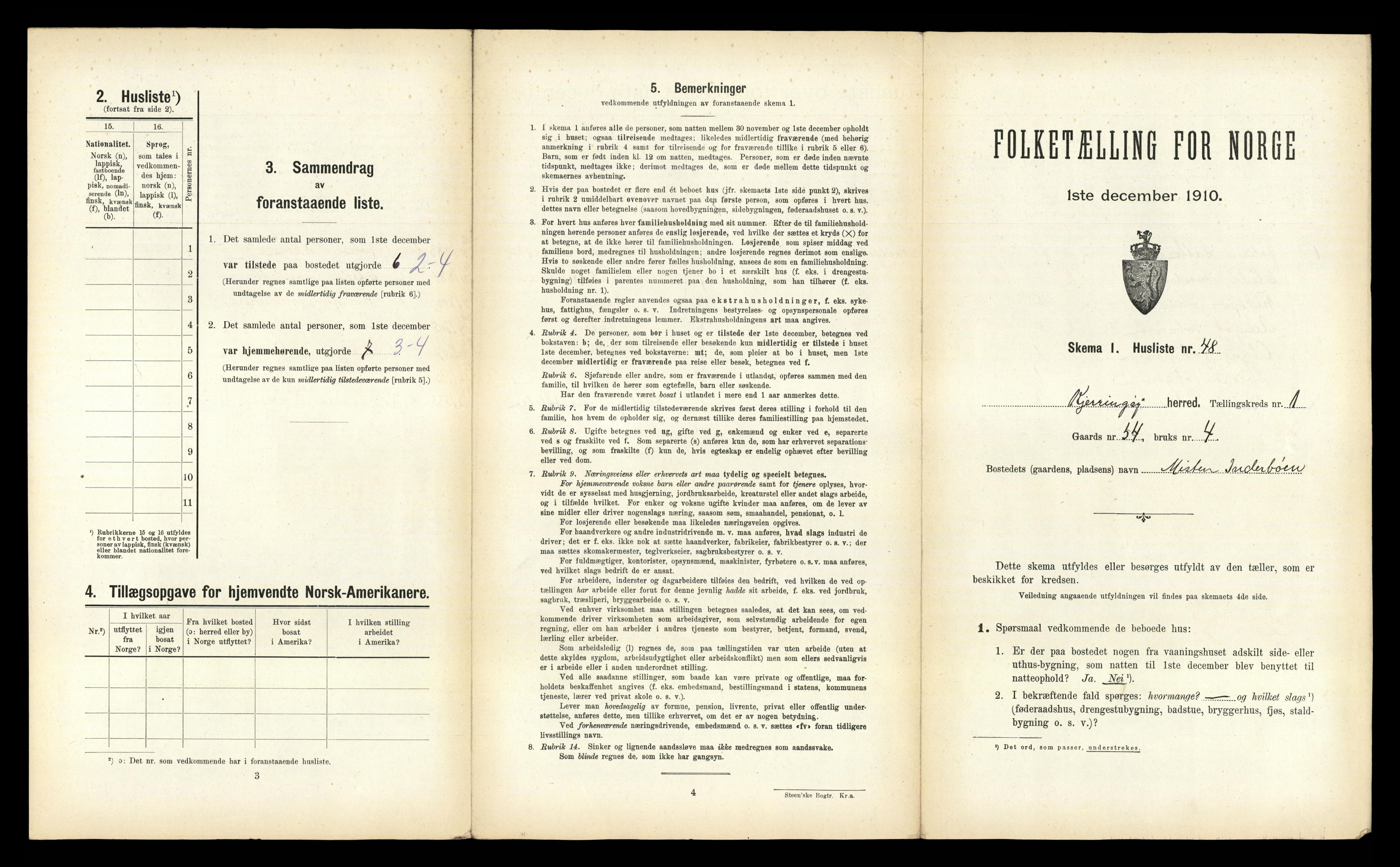 RA, 1910 census for Kjerringøy, 1910, p. 115