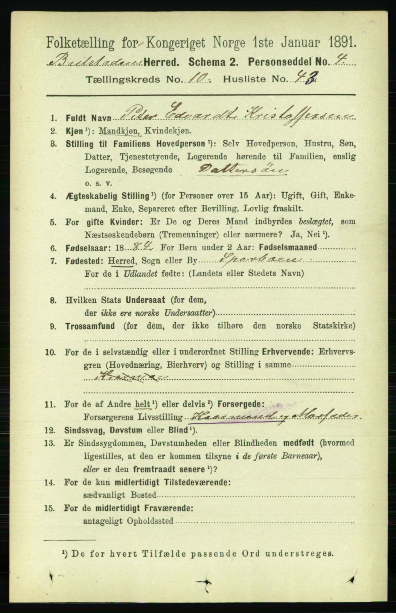 RA, 1891 census for 1727 Beitstad, 1891, p. 2979