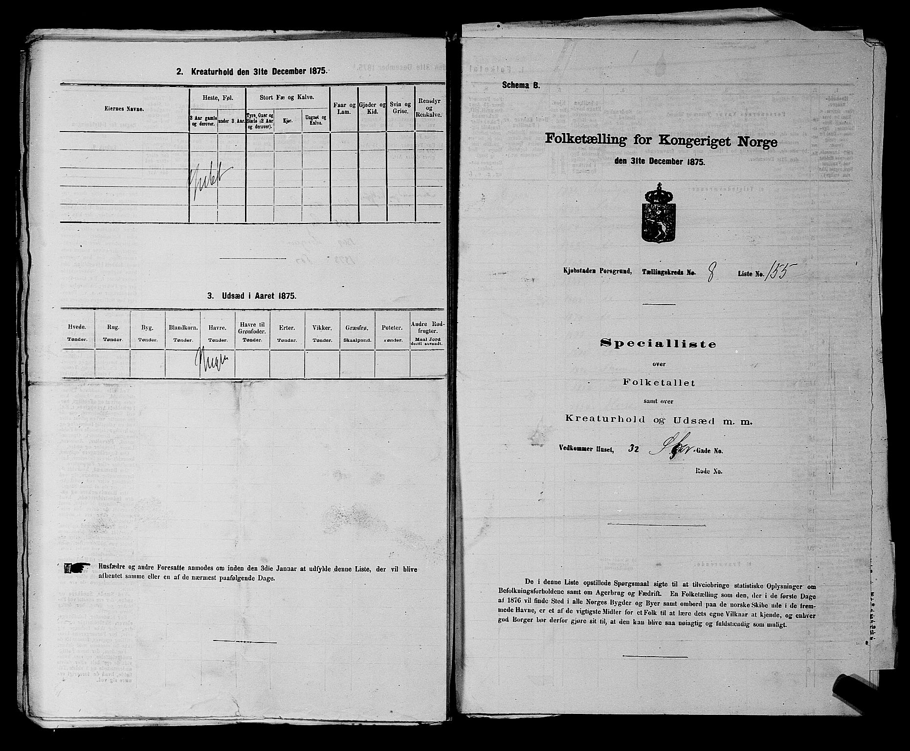 SAKO, 1875 census for 0805P Porsgrunn, 1875, p. 365