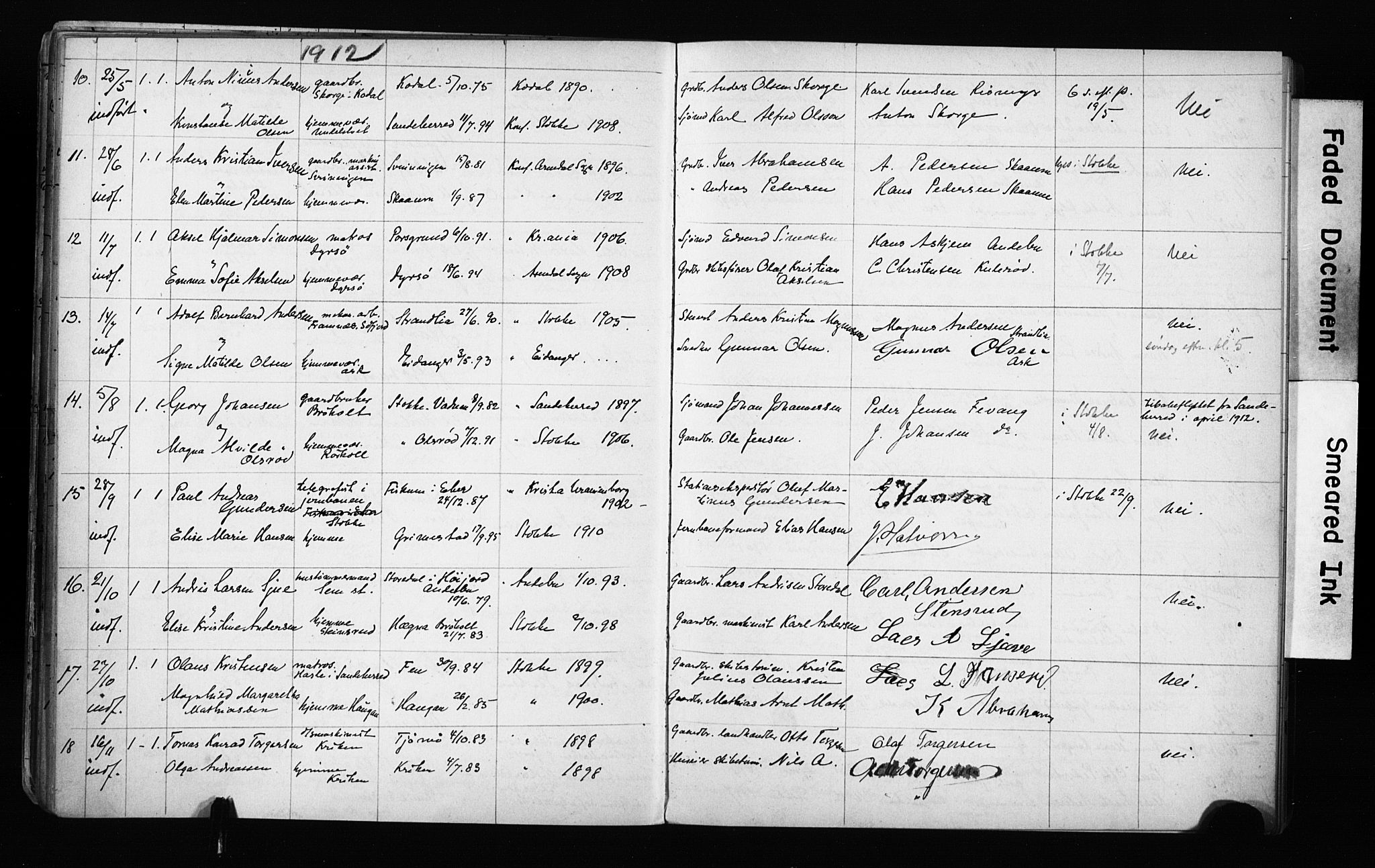Stokke kirkebøker, SAKO/A-320/H/Ha/L0002: Banns register no. 2, 1895-1919