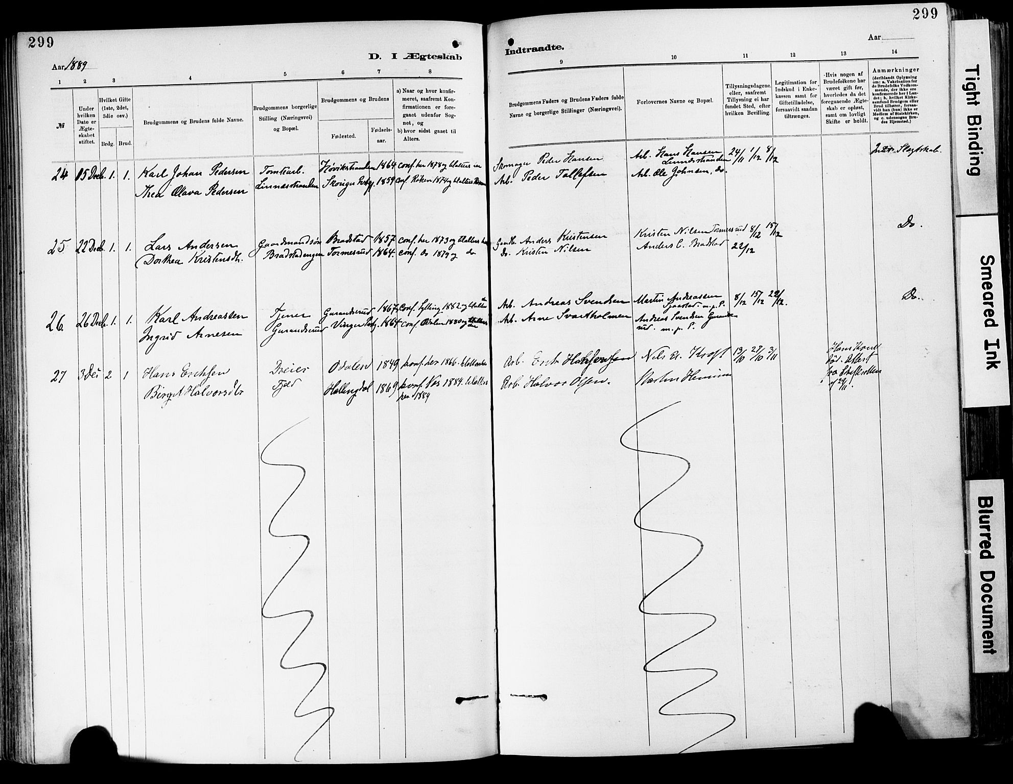 Lier kirkebøker, AV/SAKO-A-230/F/Fa/L0015: Parish register (official) no. I 15, 1883-1894, p. 299