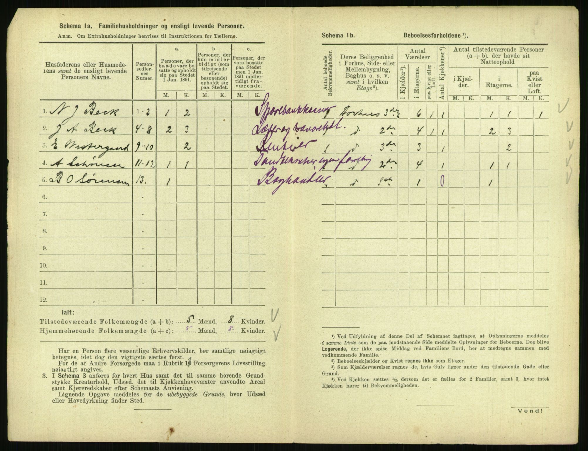 RA, 1891 census for 0903 Arendal, 1891, p. 659