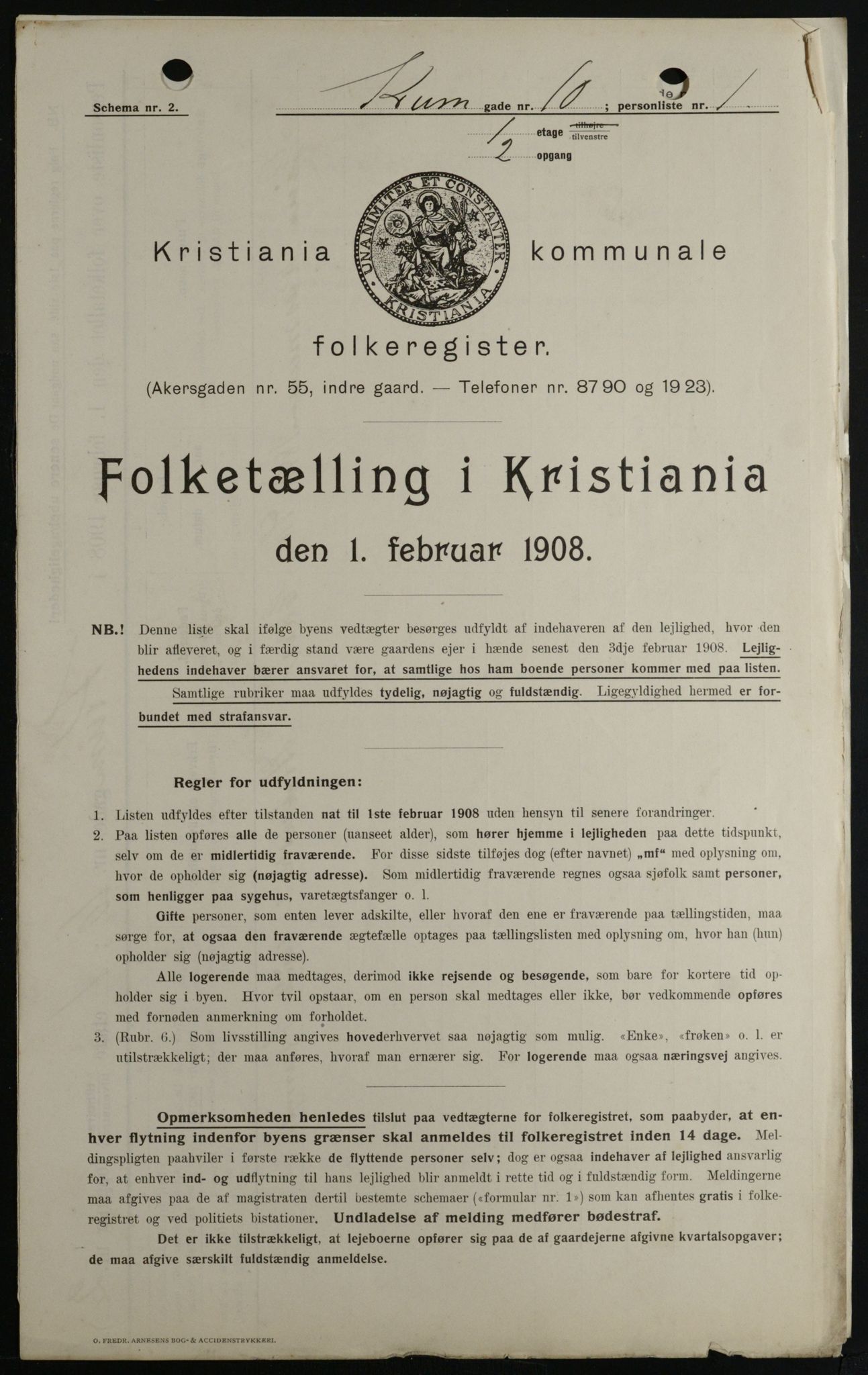 OBA, Municipal Census 1908 for Kristiania, 1908, p. 49268