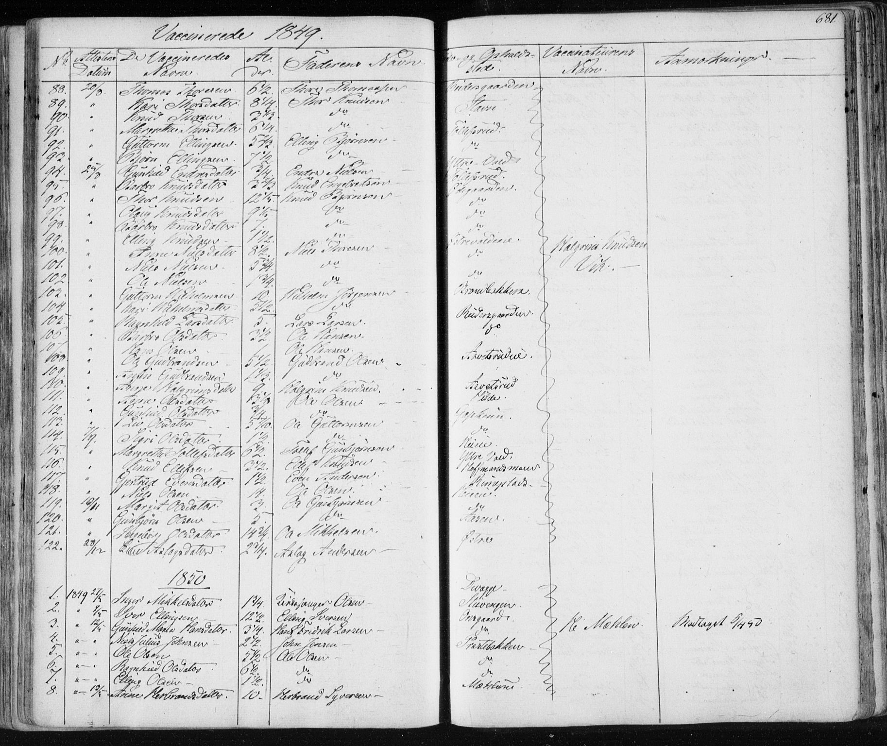 Nes kirkebøker, SAKO/A-236/F/Fa/L0009: Parish register (official) no. 9, 1834-1863, p. 681