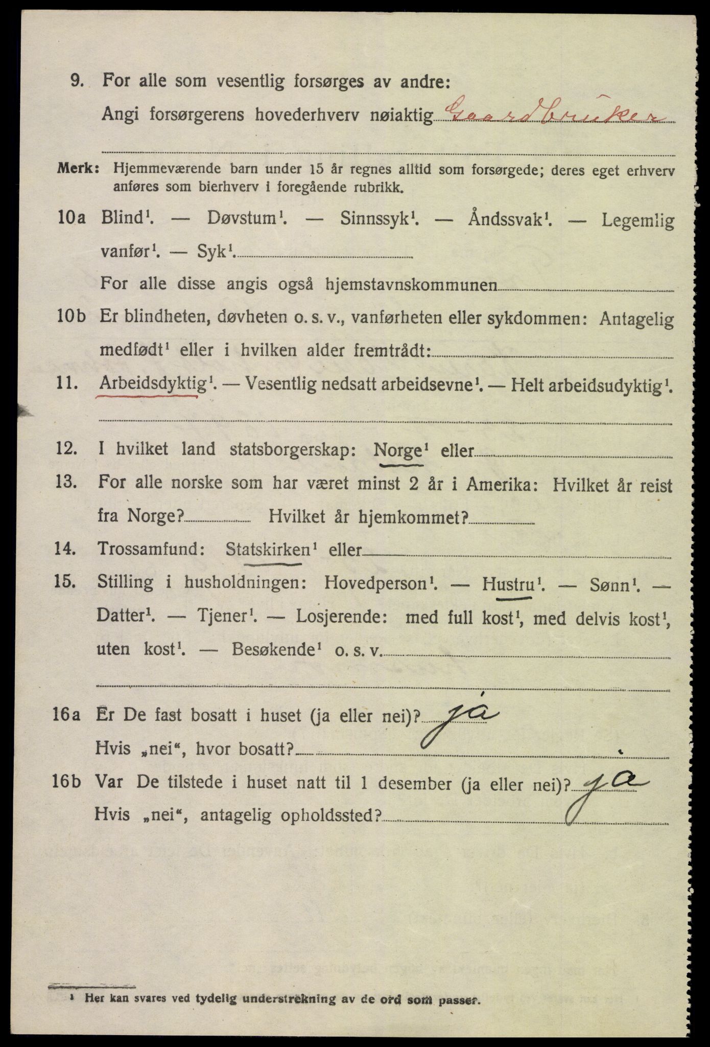 SAK, 1920 census for Tromøy, 1920, p. 5862